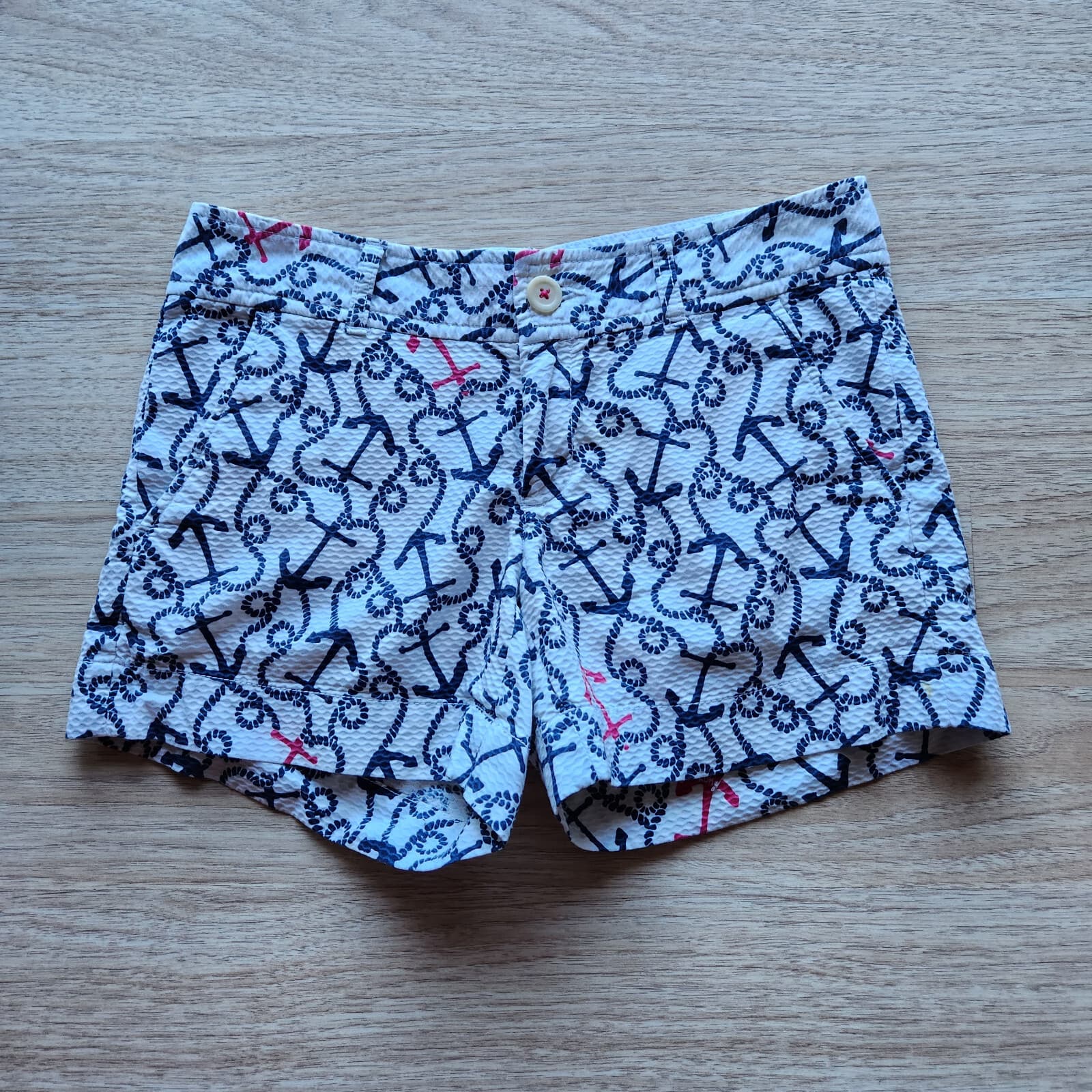 Lilly Pulitzer Callahan Anchors Shorts Multi Ahoy There Blue White Women Sz.2 - Thumbnail 2