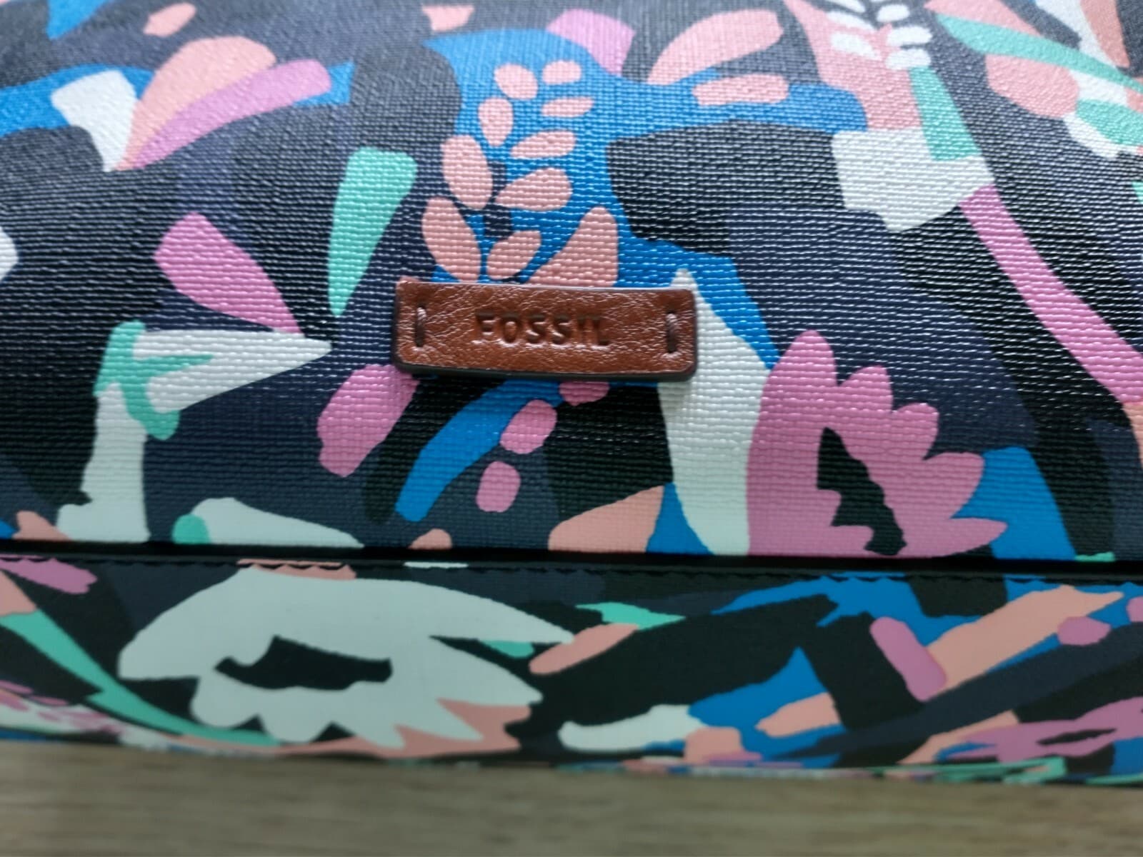Fossia Fiona Tote Bag Multicolor Floral Print Large Zip 7-Pockets - Thumbnail 4