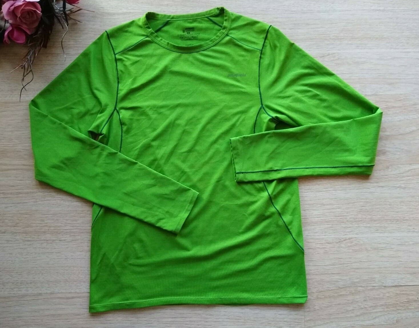 Patagonia Common Threads Women Knit Top Shirt Long Sleeve Crewneck Green Size.S - Thumbnail 2