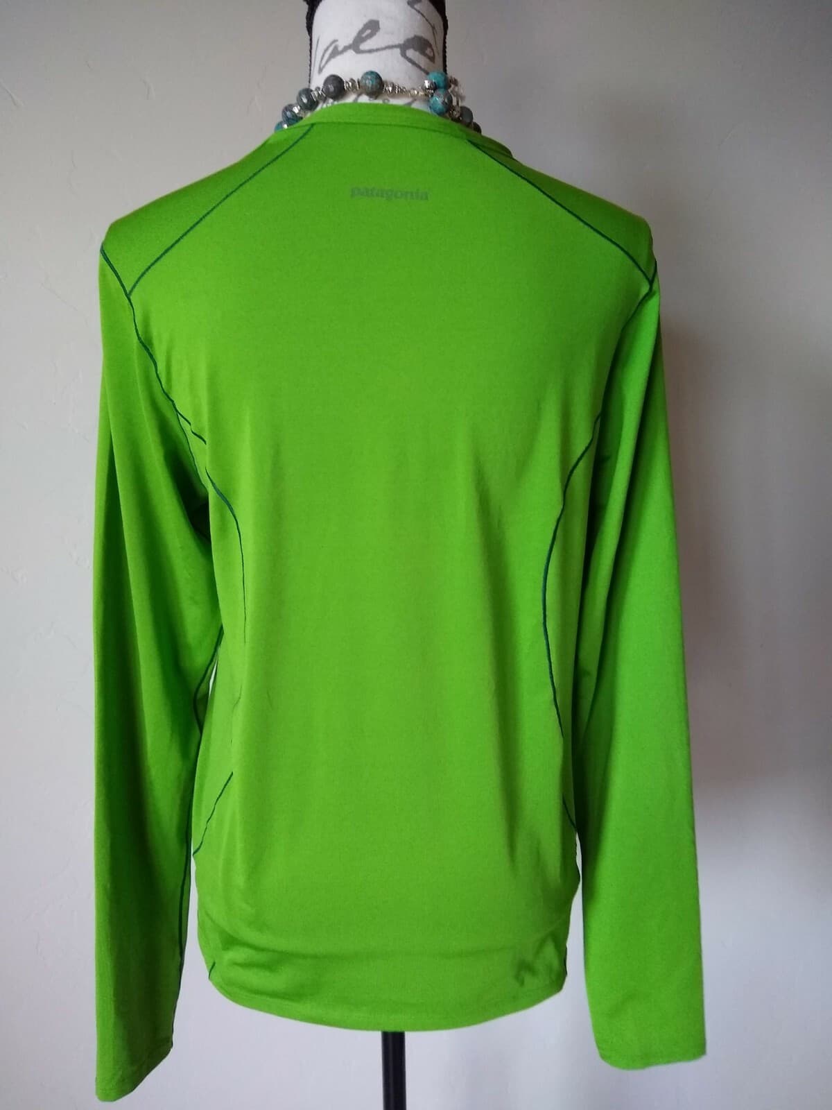 Patagonia Common Threads Women Knit Top Shirt Long Sleeve Crewneck Green Size.S - Thumbnail 4