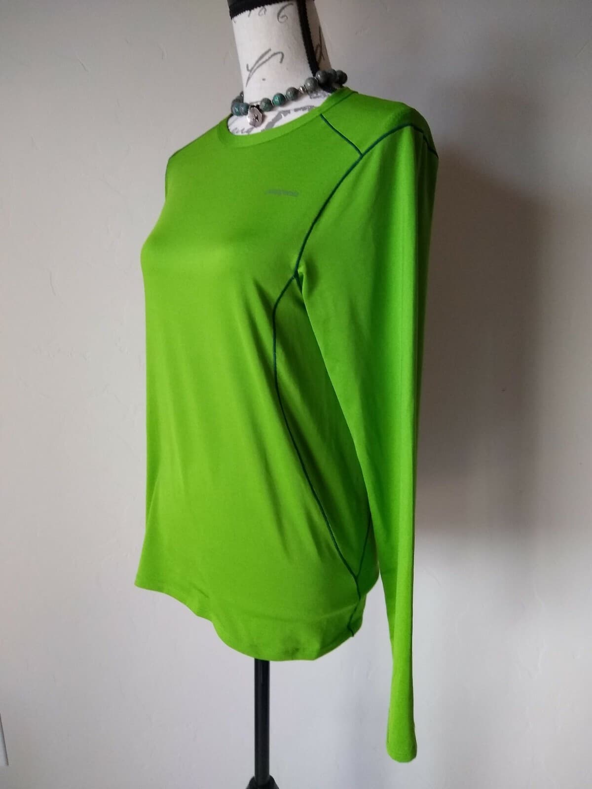 Patagonia Common Threads Women Knit Top Shirt Long Sleeve Crewneck Green Size.S - Thumbnail 3