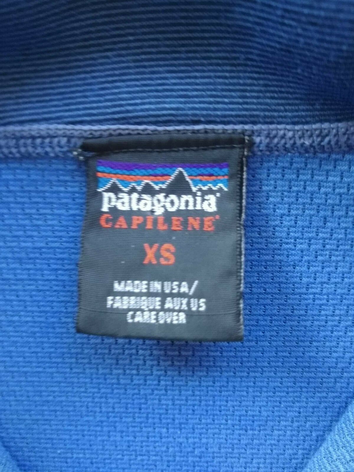 Vintage Patagonia Capilene Thermal Base Layer Shirt 1/4 Zip Blue XS Made in USA - Thumbnail 7
