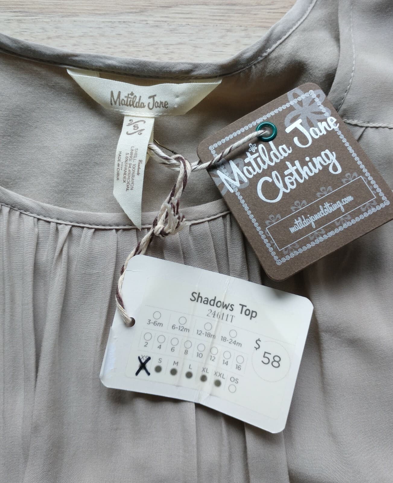 NWT Matilda Jane Shadows Top Layers Short Sleeve Stretchy Grey Women XS $58 - Thumbnail 10