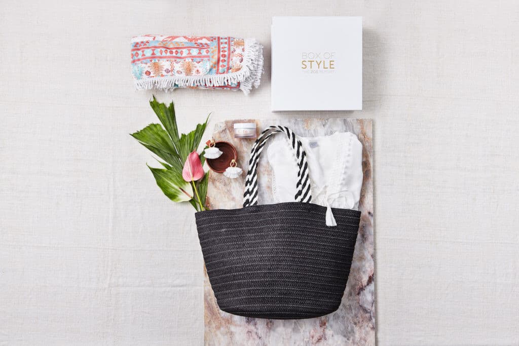 NWT Rachel Zoe x Box of Style Woven Paper Straw Big Tote x Feather Charm Black - Thumbnail 2