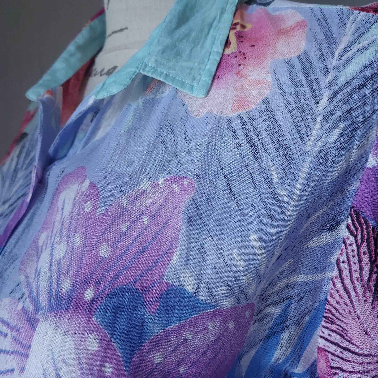 Antica Sartoria Floral Shirt Button Long Sleeve Multicolor Cotton Women Sz.2 - Thumbnail 2