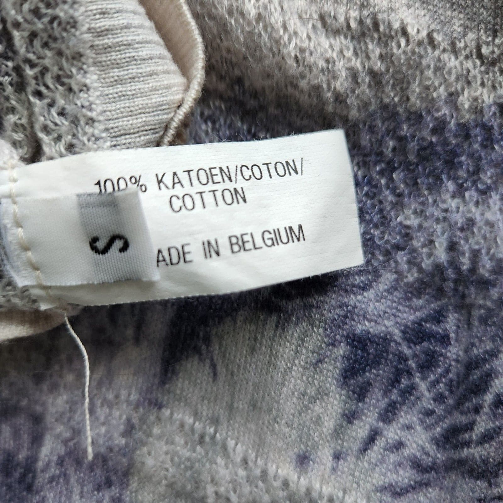 PETER PILOTTO Crop T-Shirt Long Sleeve Crew Neck Blue-Green Sz.S Made in Belgium - Thumbnail 8