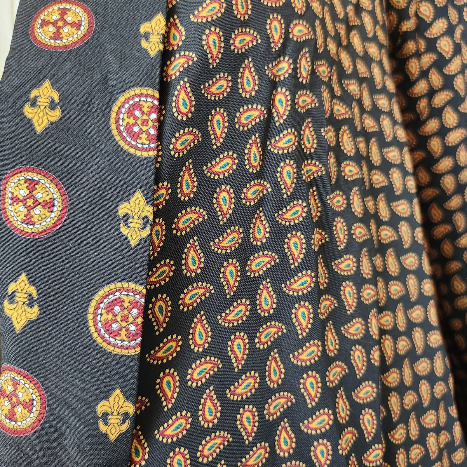 Vintage SHELLI SEGAL J.M Women's L Paisley Oversize Blazer Pocket Black Brown - Thumbnail 6