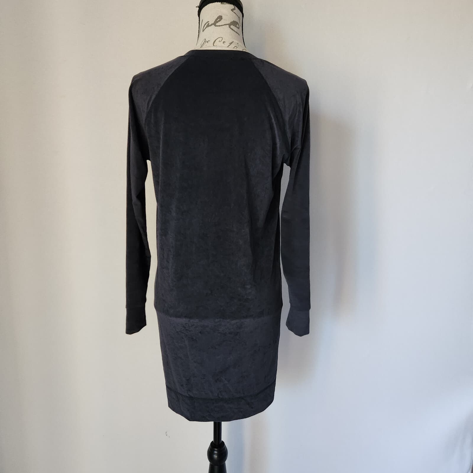 James Perse Japanese Velvet Sweat Dress Long Sleeve Clarington Green Sz.1 (S) - Thumbnail 7