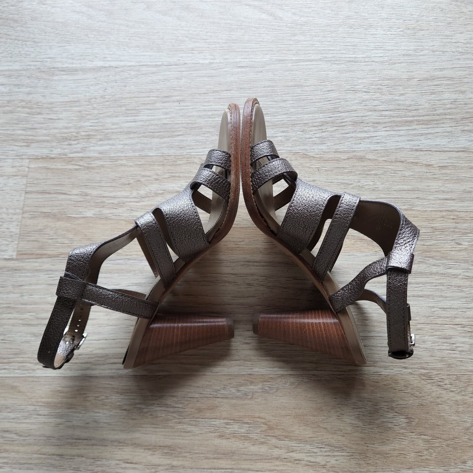 TOD'S Leather 3.5" Heel Sandals Open Toe Ankle Strap Brown Women EU35 US5 - Thumbnail 9