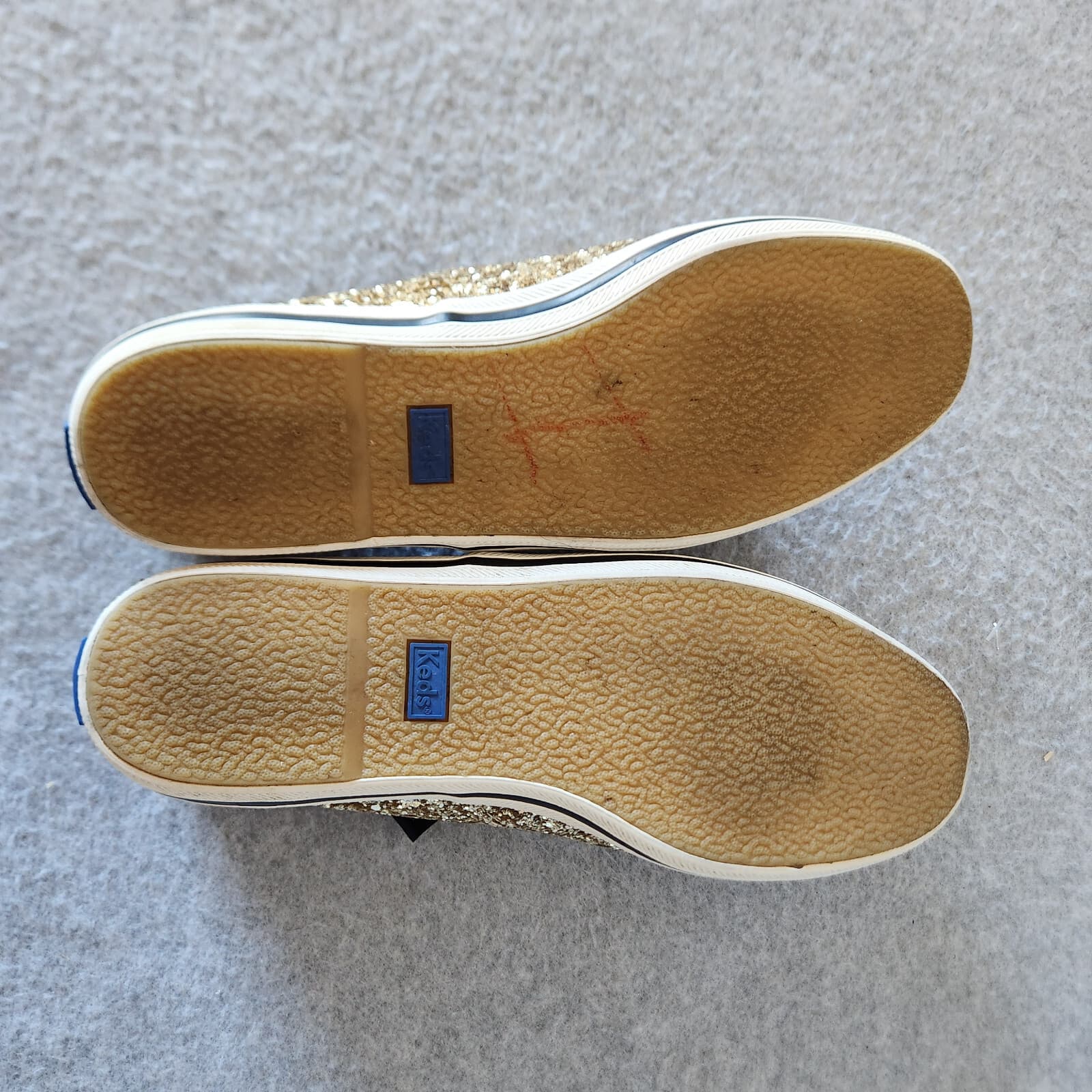 Kate Spade Keds Gold Glitter Sneaker Canvas Cushion Lace-Up Women's US7.5 - Thumbnail 8