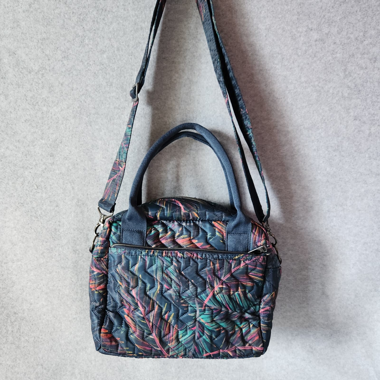 LUG Jive Tropical Multicolor Quilted Crossbody Bag Two-Handle Adjustable Strap - Thumbnail 7