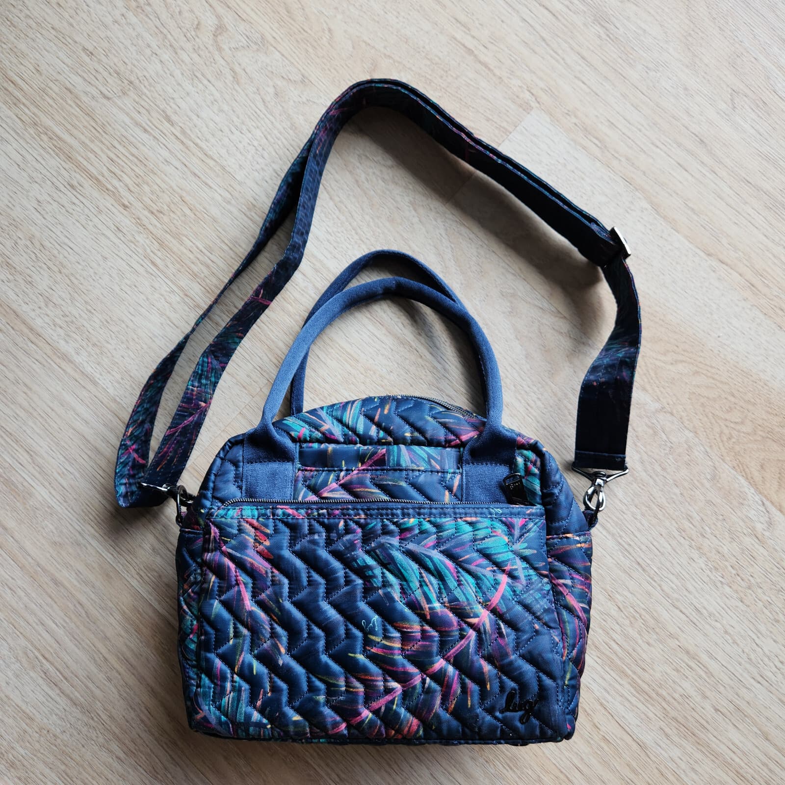 LUG Jive Tropical Multicolor Quilted Crossbody Bag Two-Handle Adjustable Strap - Thumbnail 8