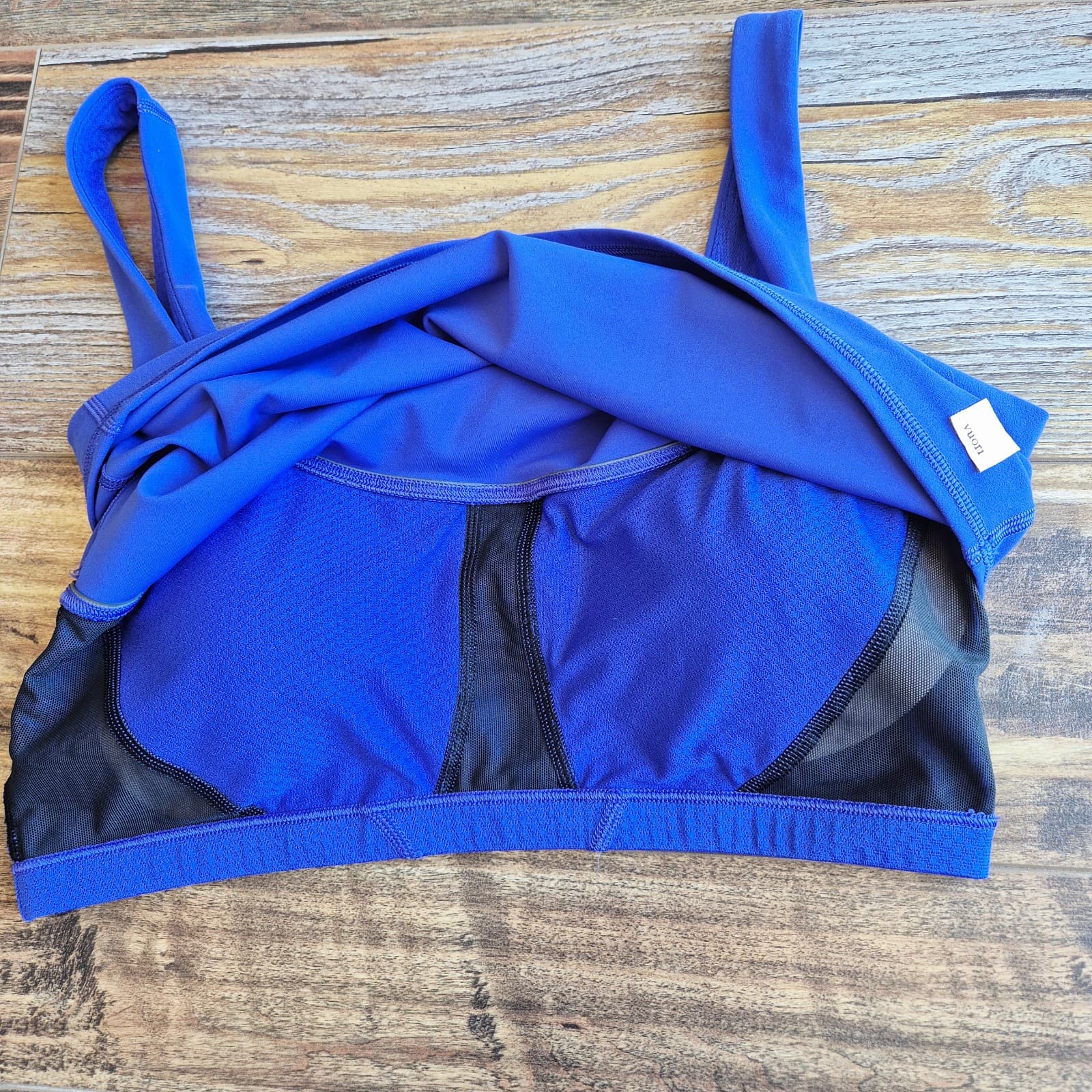 Vuori Daily Crop Tank Top Scoop Neck Built-in Bra Copenhagen Blue Women's L/XL - Thumbnail 11