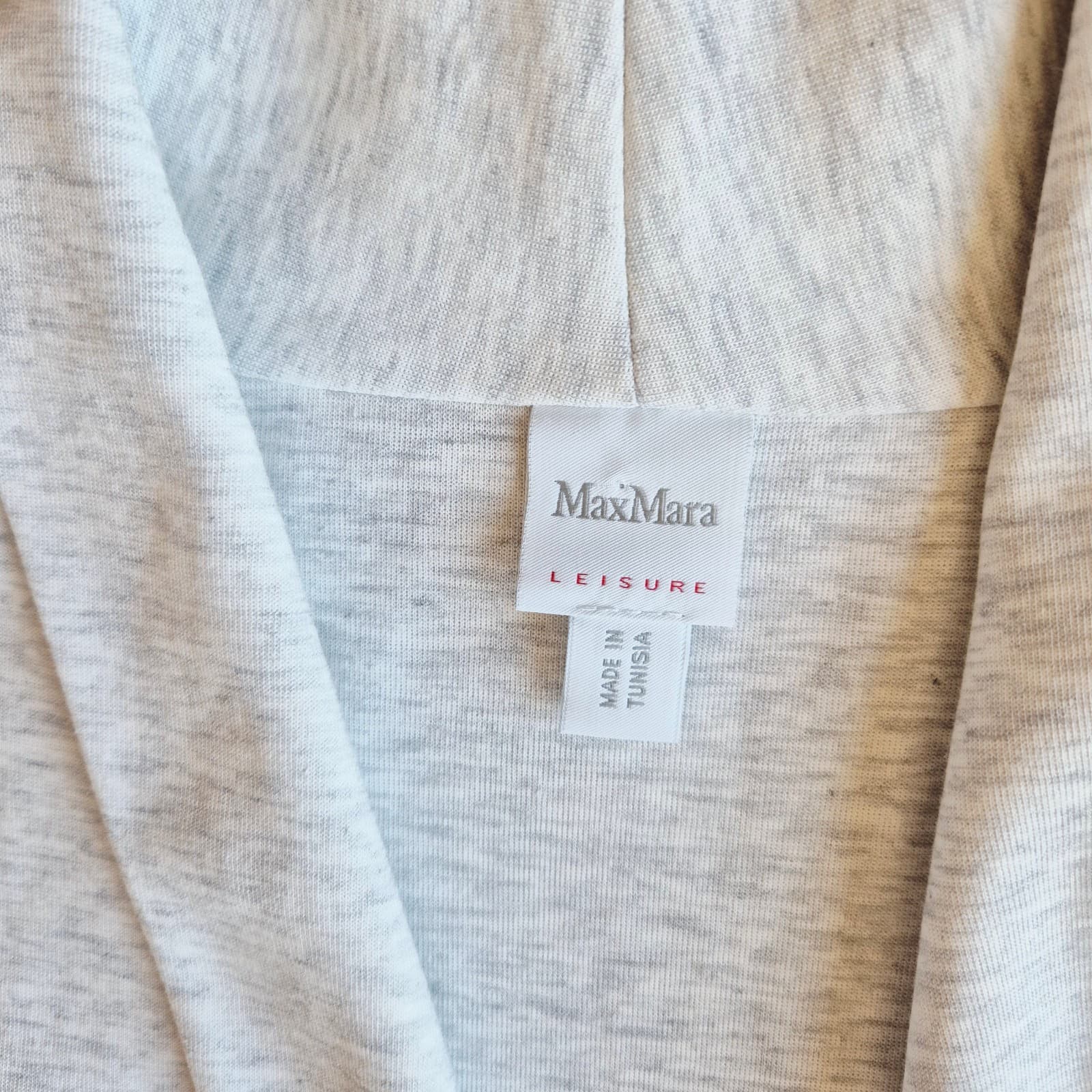Max Mara Leisure Long Duster Open Front Top Cardigan Cap-Sleeve Pocket Grey XS - Thumbnail 9