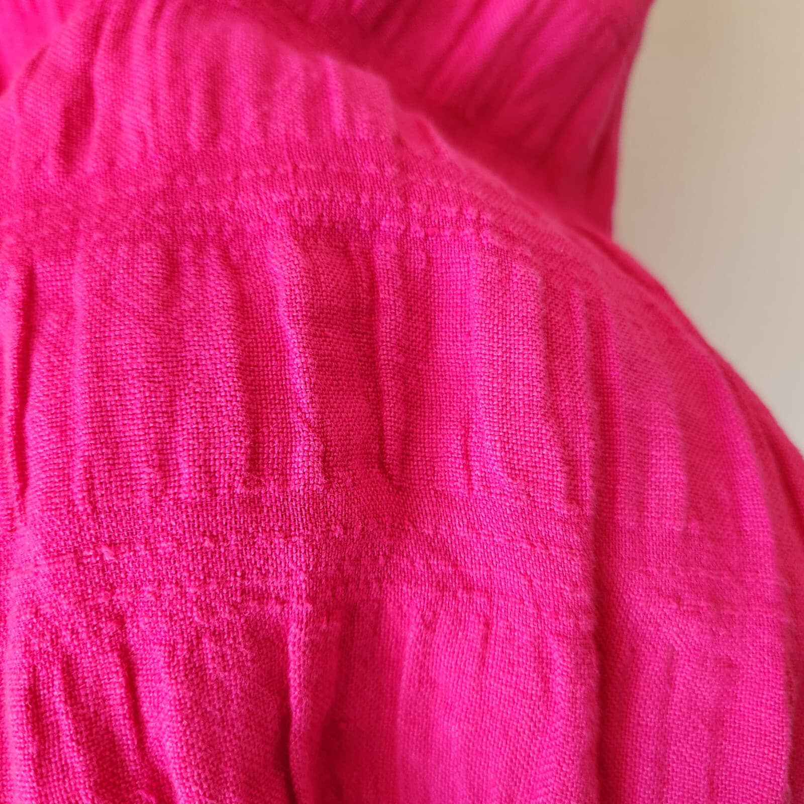 Vintage David Dart Collection Linen Blend Crinkle Tunic Shirt Button-Up Pink XL - Thumbnail 3