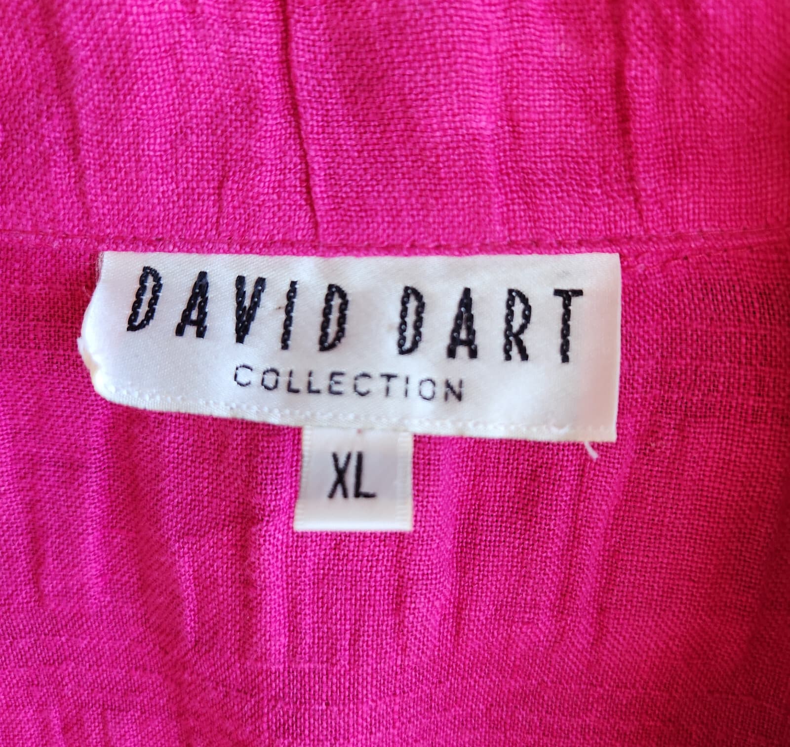 Vintage David Dart Collection Linen Blend Crinkle Tunic Shirt Button-Up Pink XL - Thumbnail 11