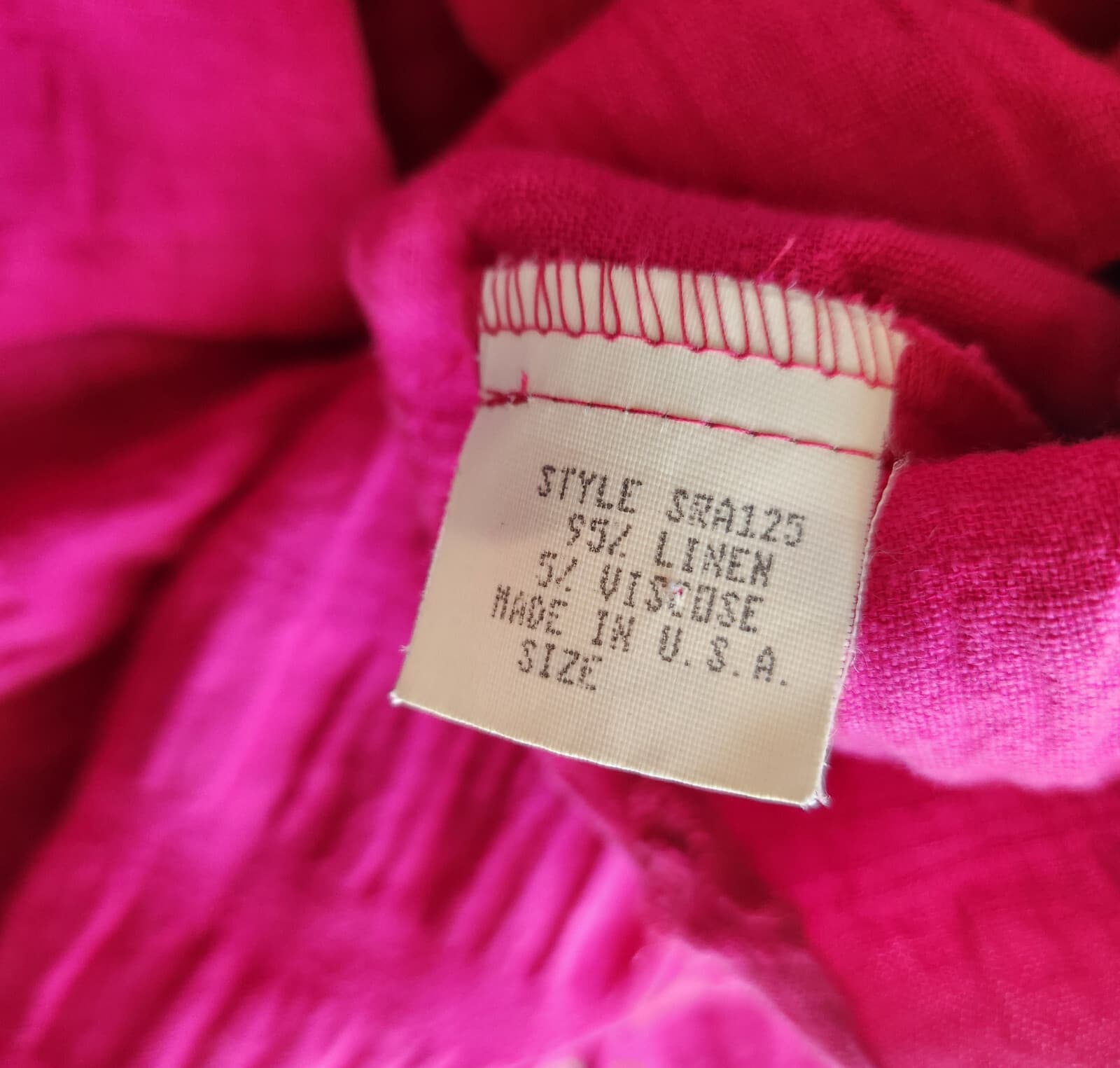 Vintage David Dart Collection Linen Blend Crinkle Tunic Shirt Button-Up Pink XL - Thumbnail 12