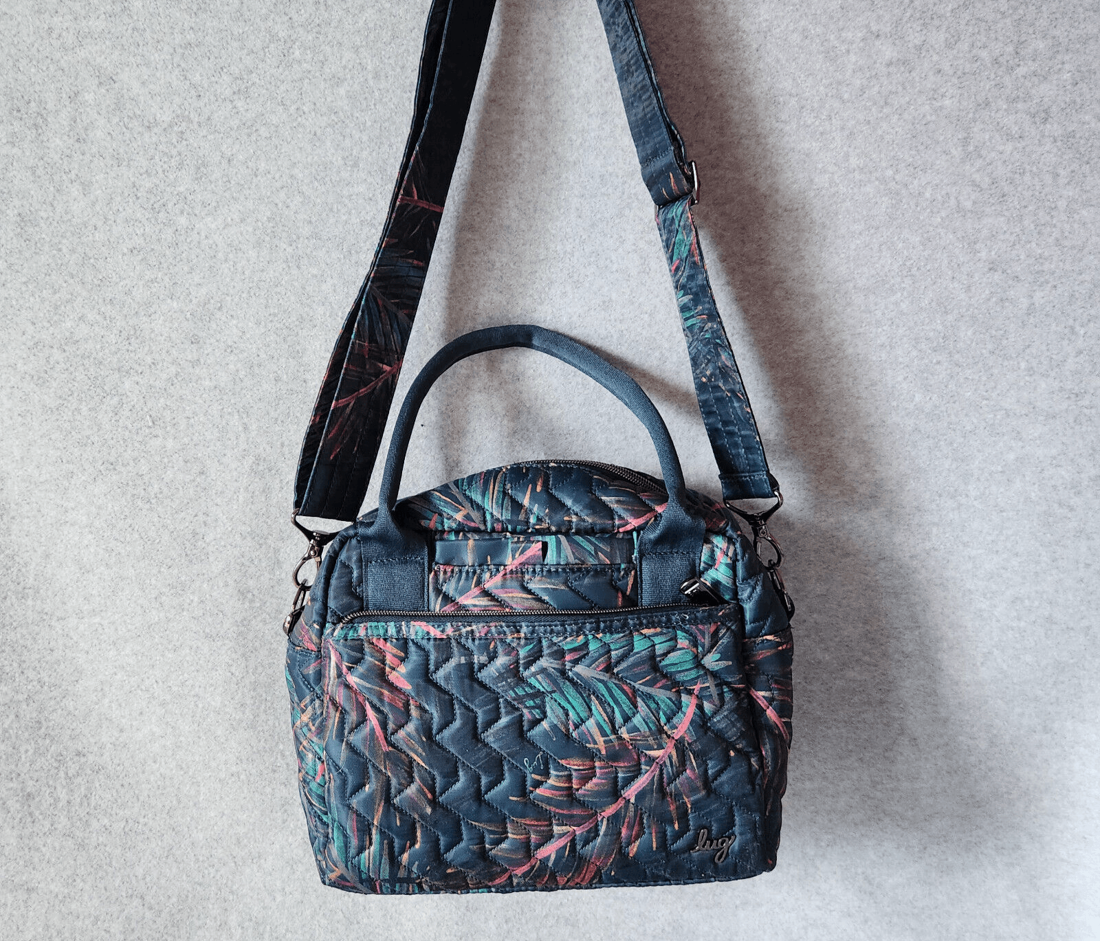 LUG Jive Tropical Multicolor Quilted Crossbody Bag Two-Handle Adjustable Strap - Thumbnail 5
