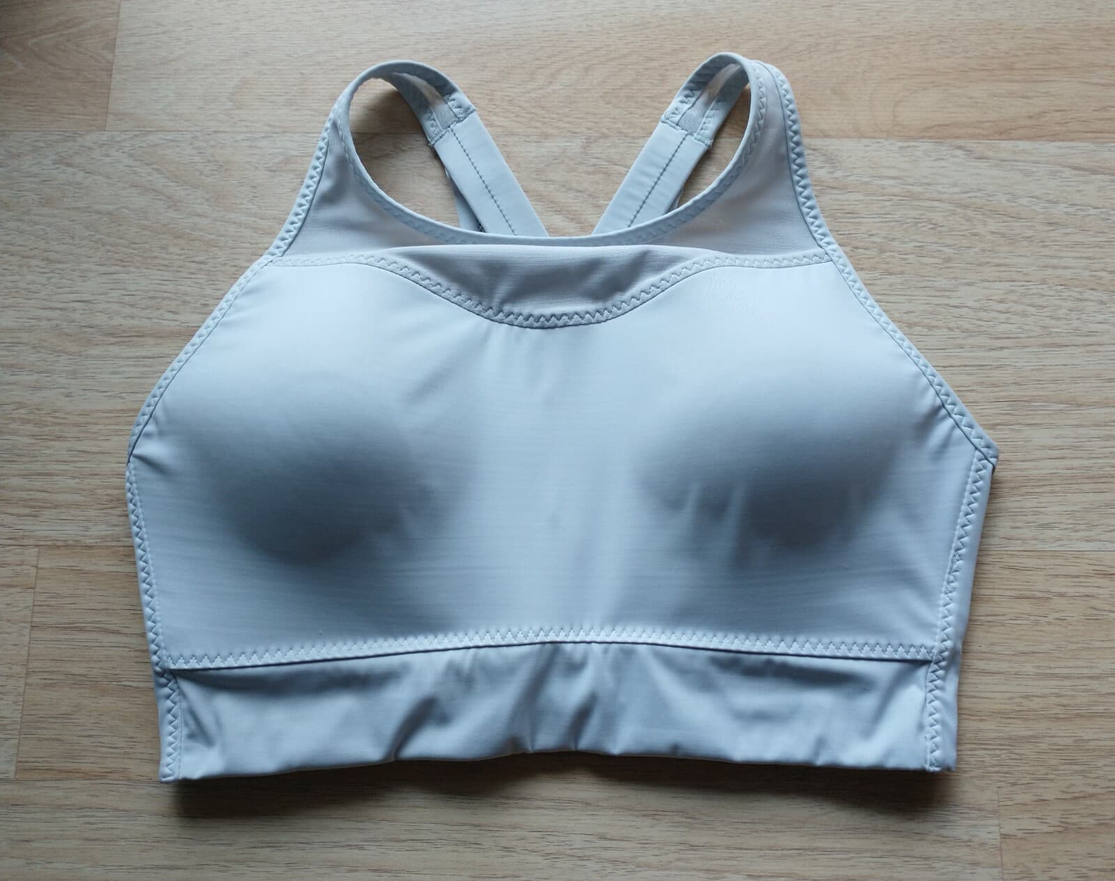 Athleta Activewear Sports Bra High Neck Adjustable Hook Pad Gray Women Sz.M - Thumbnail 4