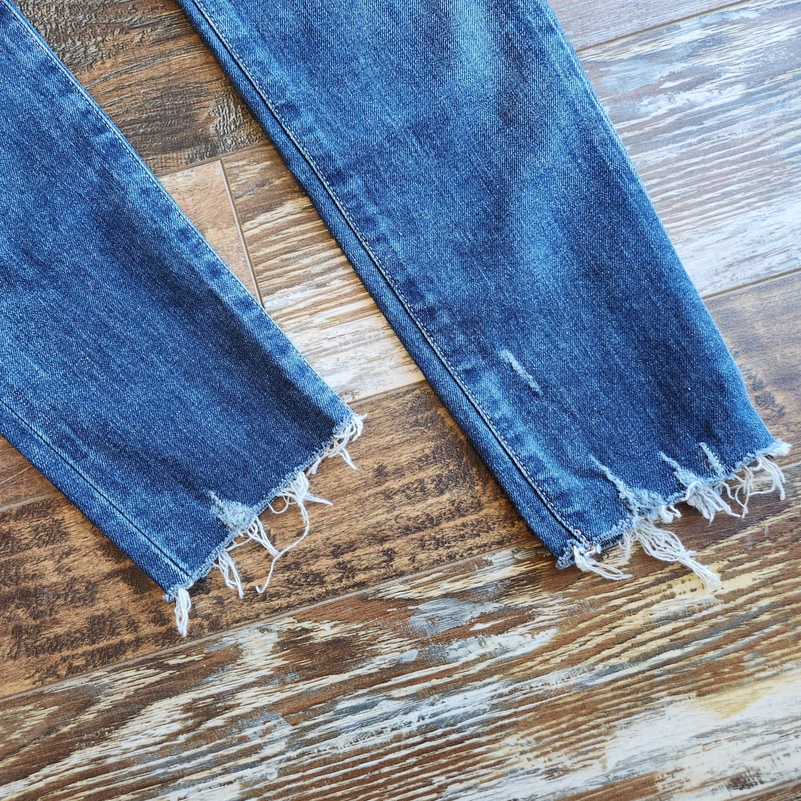 NWT Moussy Vintage $350 Made in Japan My Tyrone Skinny Jeans Raw Hem Blue Sz.25 - Thumbnail 6