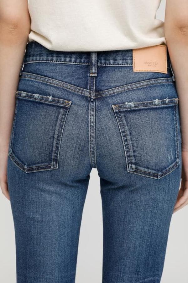 NWT Moussy Vintage $350 Made in Japan My Tyrone Skinny Jeans Raw Hem Blue Sz.25 - Thumbnail 10