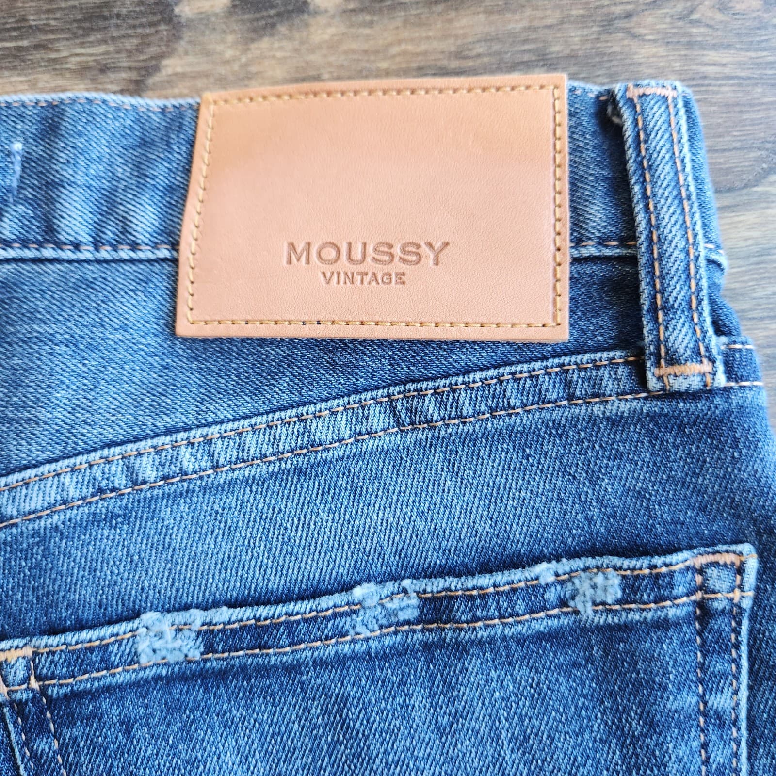NWT Moussy Vintage $350 Made in Japan My Tyrone Skinny Jeans Raw Hem Blue Sz.25 - Thumbnail 9