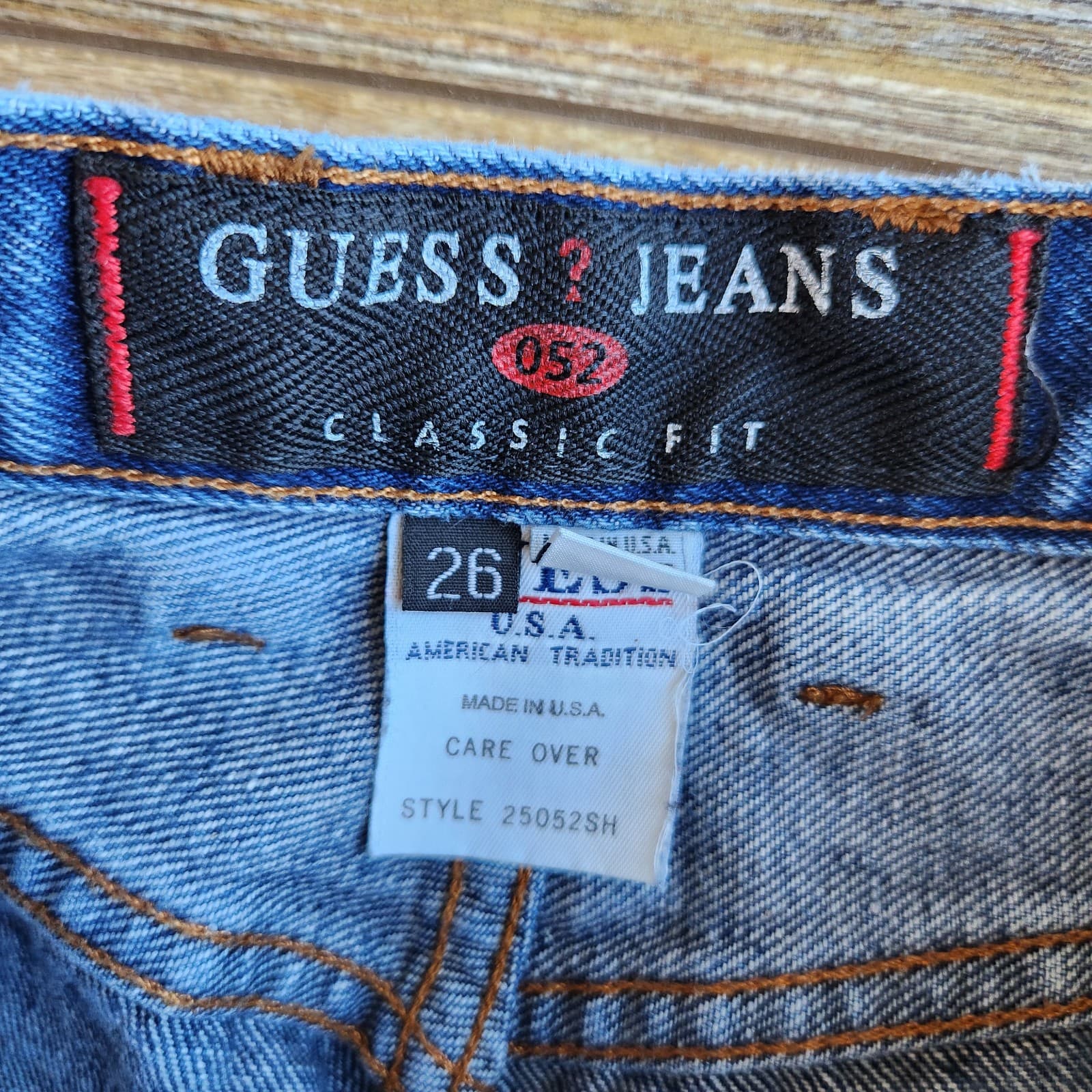 Vintage GUESS JEANS Made in USA Classic Fit High Rise Jean Tapered Blue Women 26 - Thumbnail 9