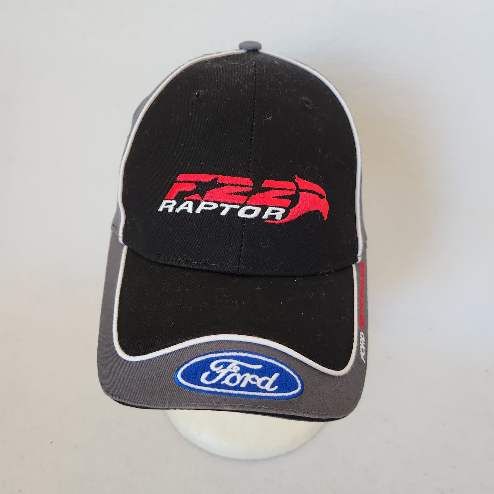 NWoT FORD Motor F22 RAPTOR Baseball Hat Cap Adjustable Canvas Black Grey Men O/S