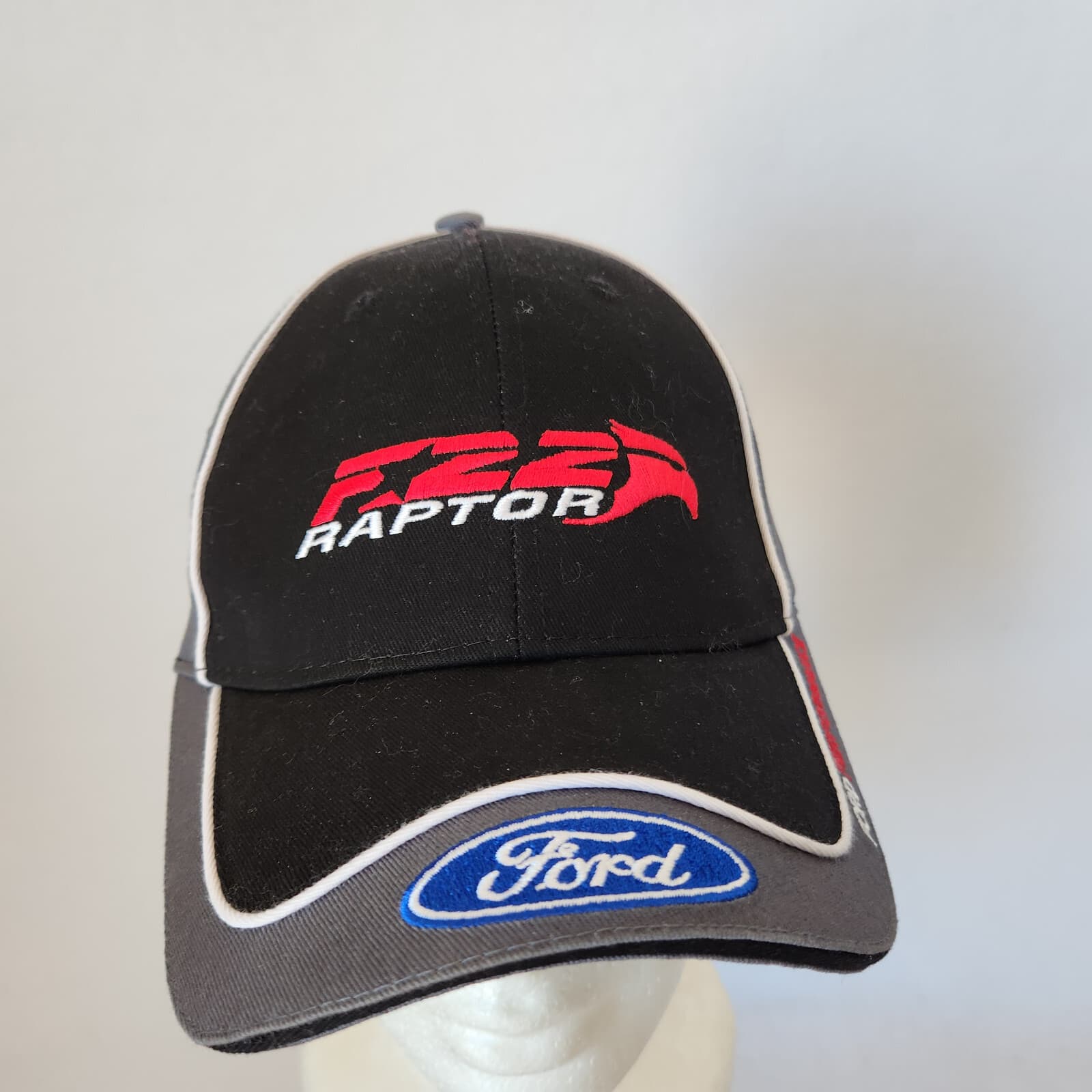 NWoT FORD Motor F22 RAPTOR Baseball Hat Cap Adjustable Canvas Black Grey Men O/S - Thumbnail 2