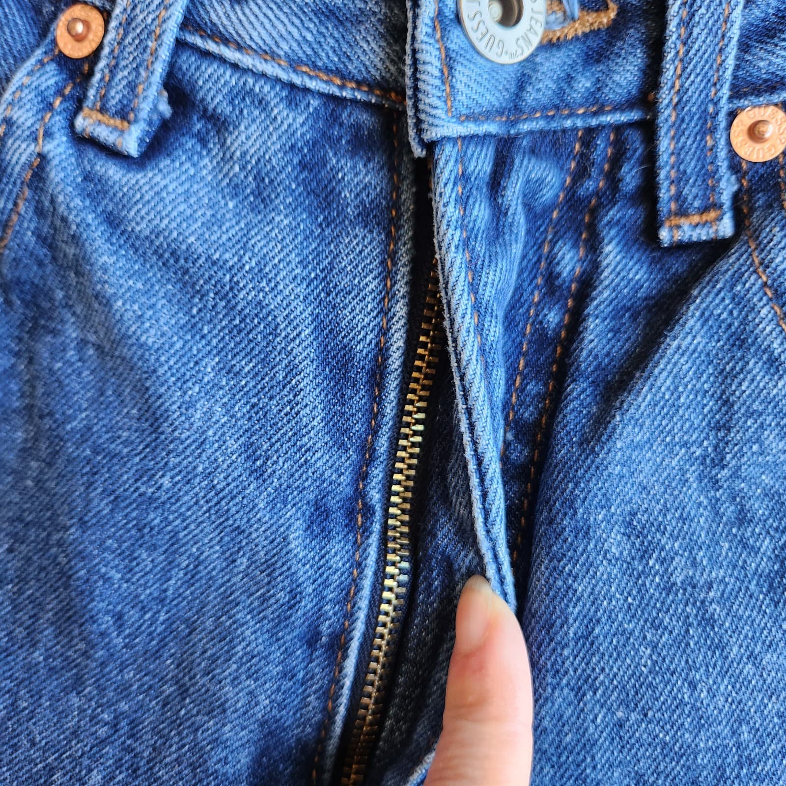 Vintage GUESS JEANS Made in USA Classic Fit High Rise Jean Tapered Blue Women 26 - Thumbnail 8