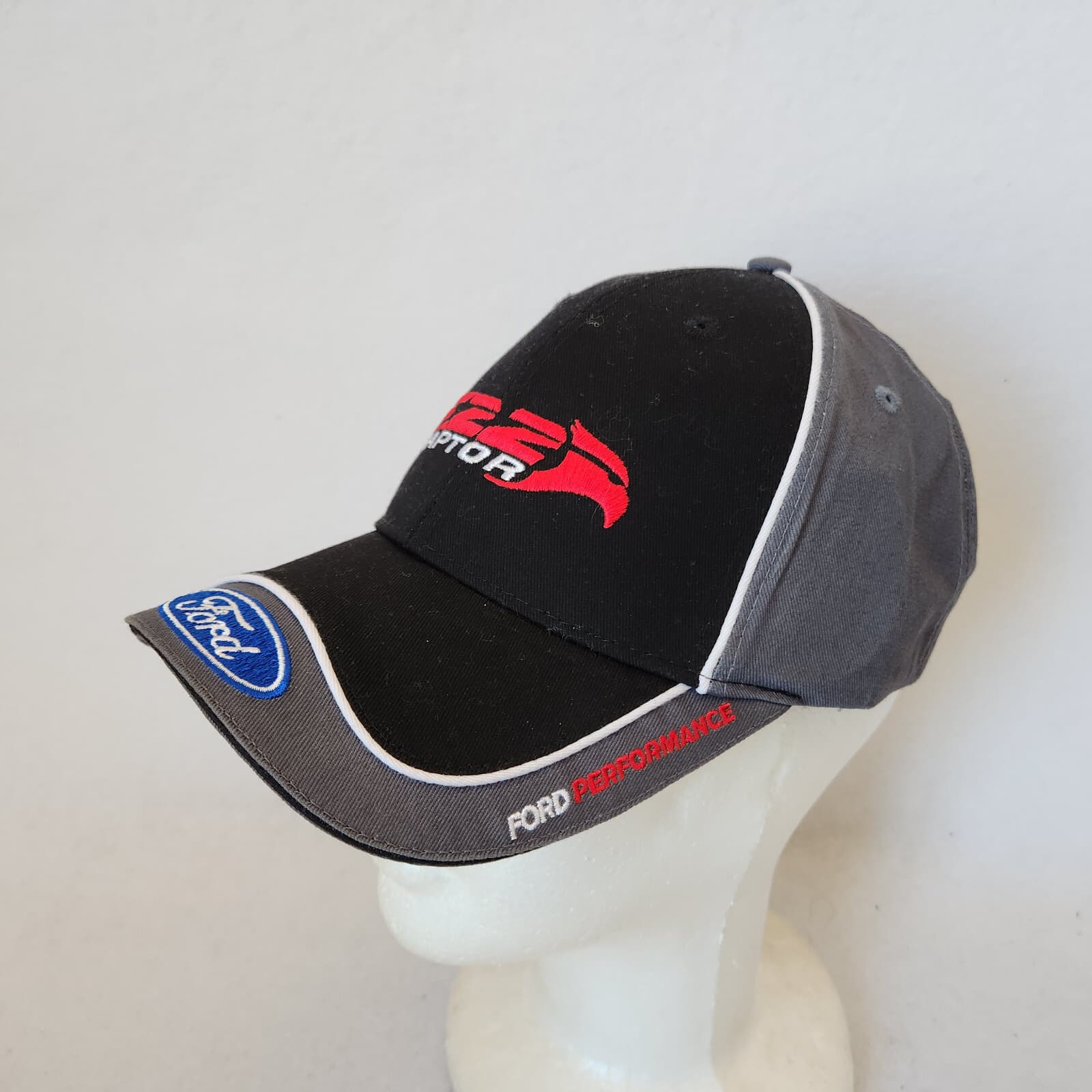 NWoT FORD Motor F22 RAPTOR Baseball Hat Cap Adjustable Canvas Black Grey Men O/S - Thumbnail 3