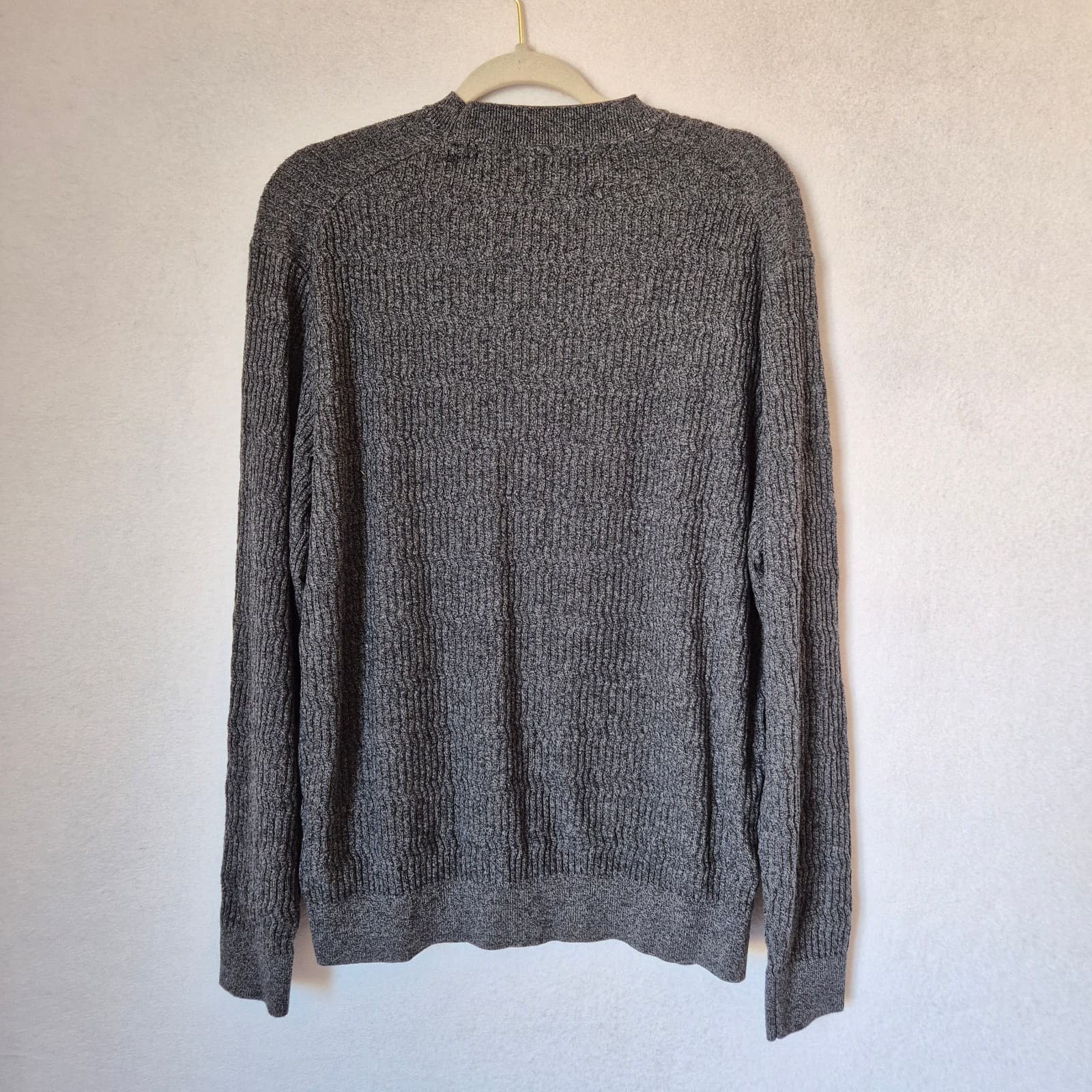 Ted Baker London Agarr Men's 5 (XL) Crew Neck Jumper Wool Blend Textured Grey - Thumbnail 4