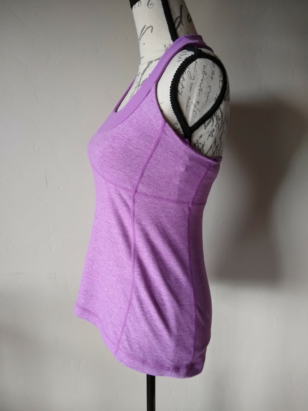 Lululemon Women Knit Tank Top Sleeveless Racerback Shelf Bra Purple Sz.8 - Thumbnail 3