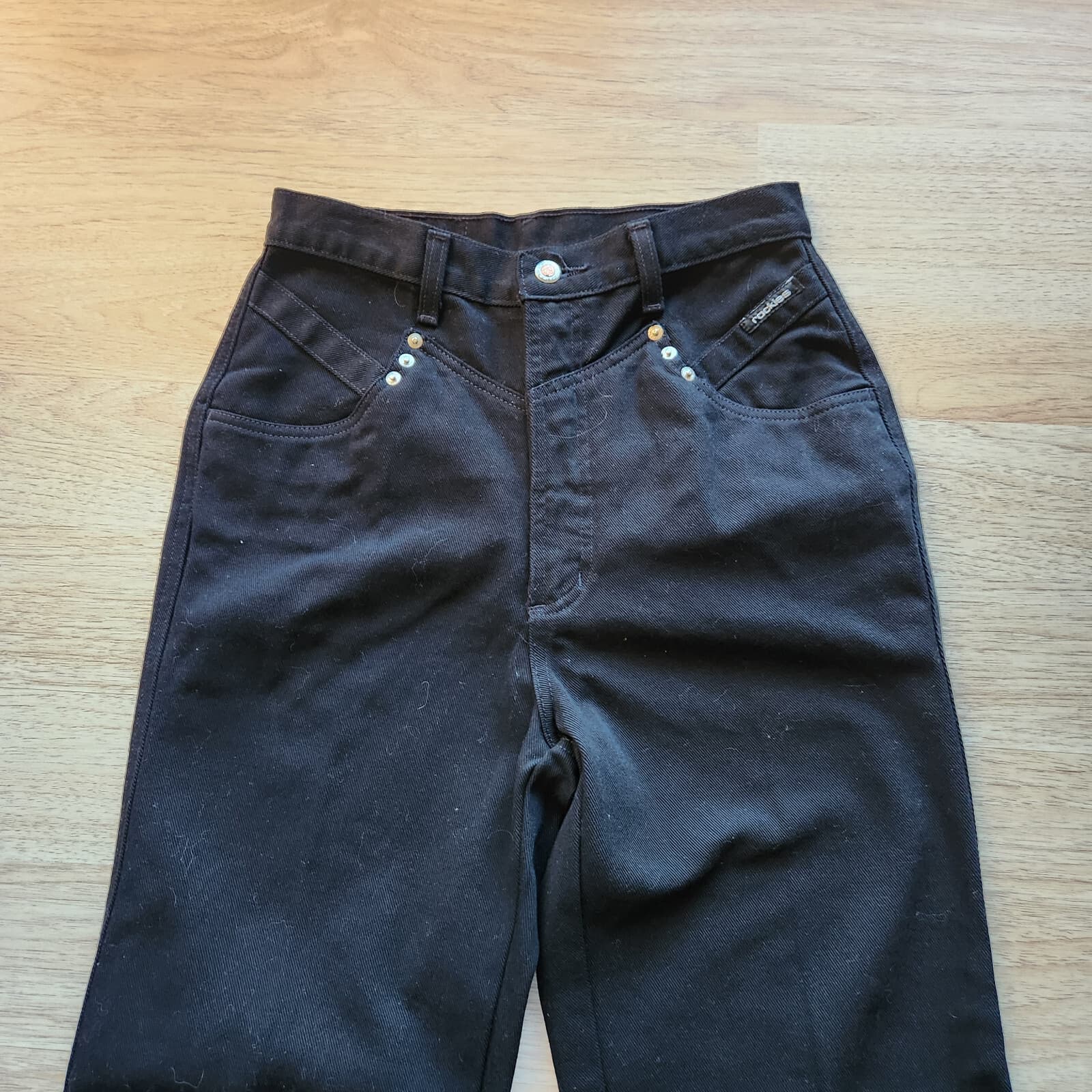 EUC Vintage Rockies Y-York High Waist Jean Bareback Black Women 9/10 19 Inseam L - Thumbnail 2