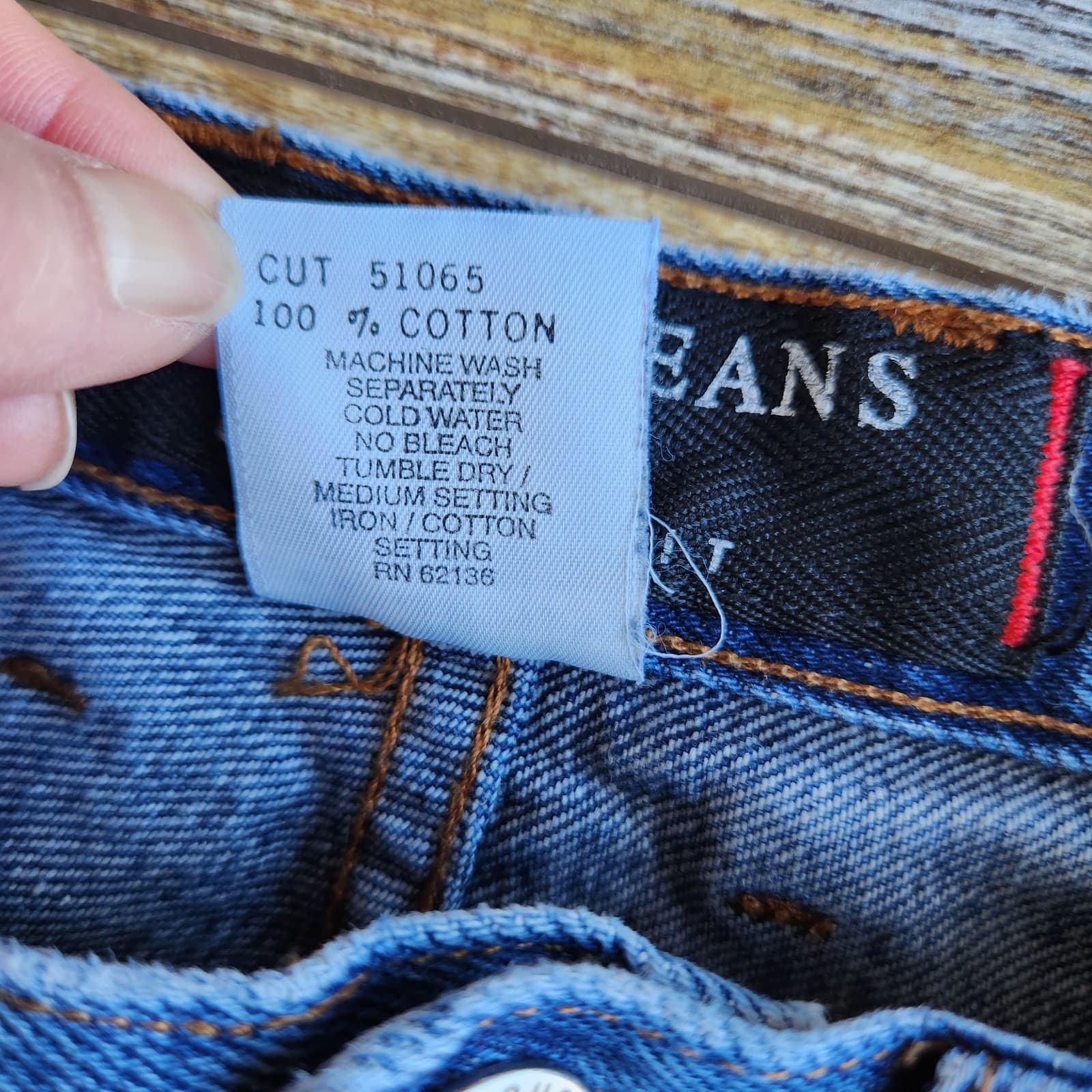 Vintage GUESS JEANS Made in USA Classic Fit High Rise Jean Tapered Blue Women 26 - Thumbnail 10