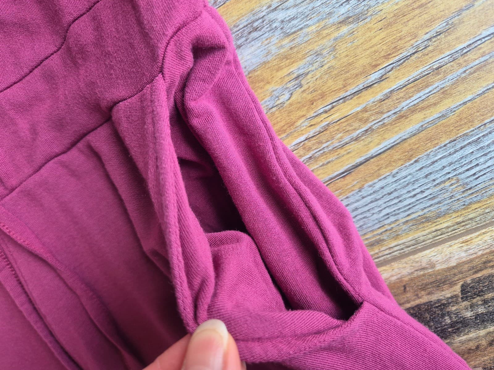 NWoT Quince French Terry Modal Cropped Jumpsuit Tie Pocket Sleeveless Rose Sz.M - Thumbnail 8