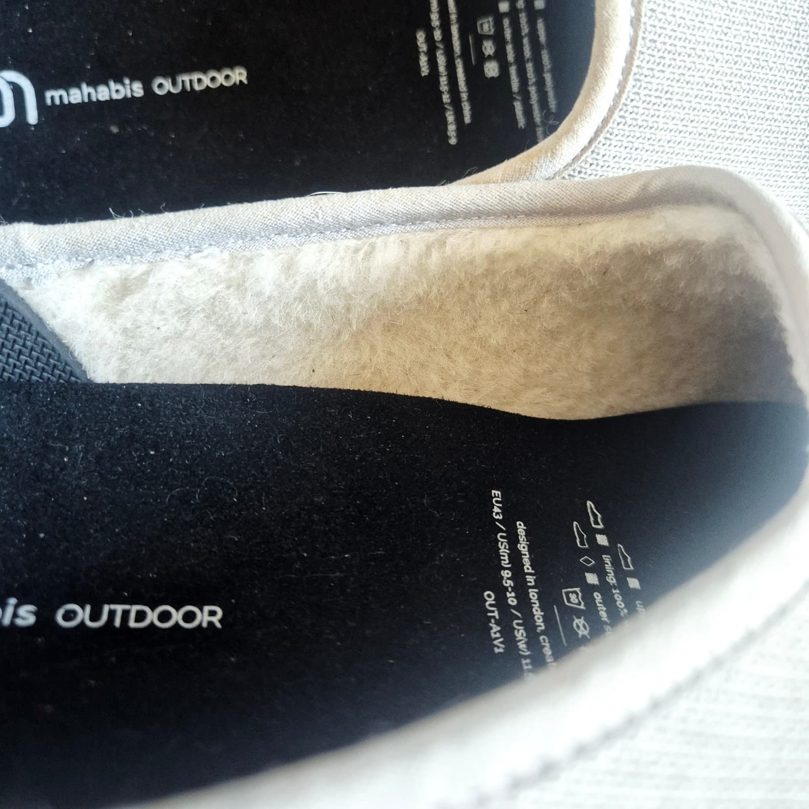 Mahabis Outdoor Slipper Wool Lining Comfort Water-Resistant Grey Unisex EU43 - Thumbnail 14