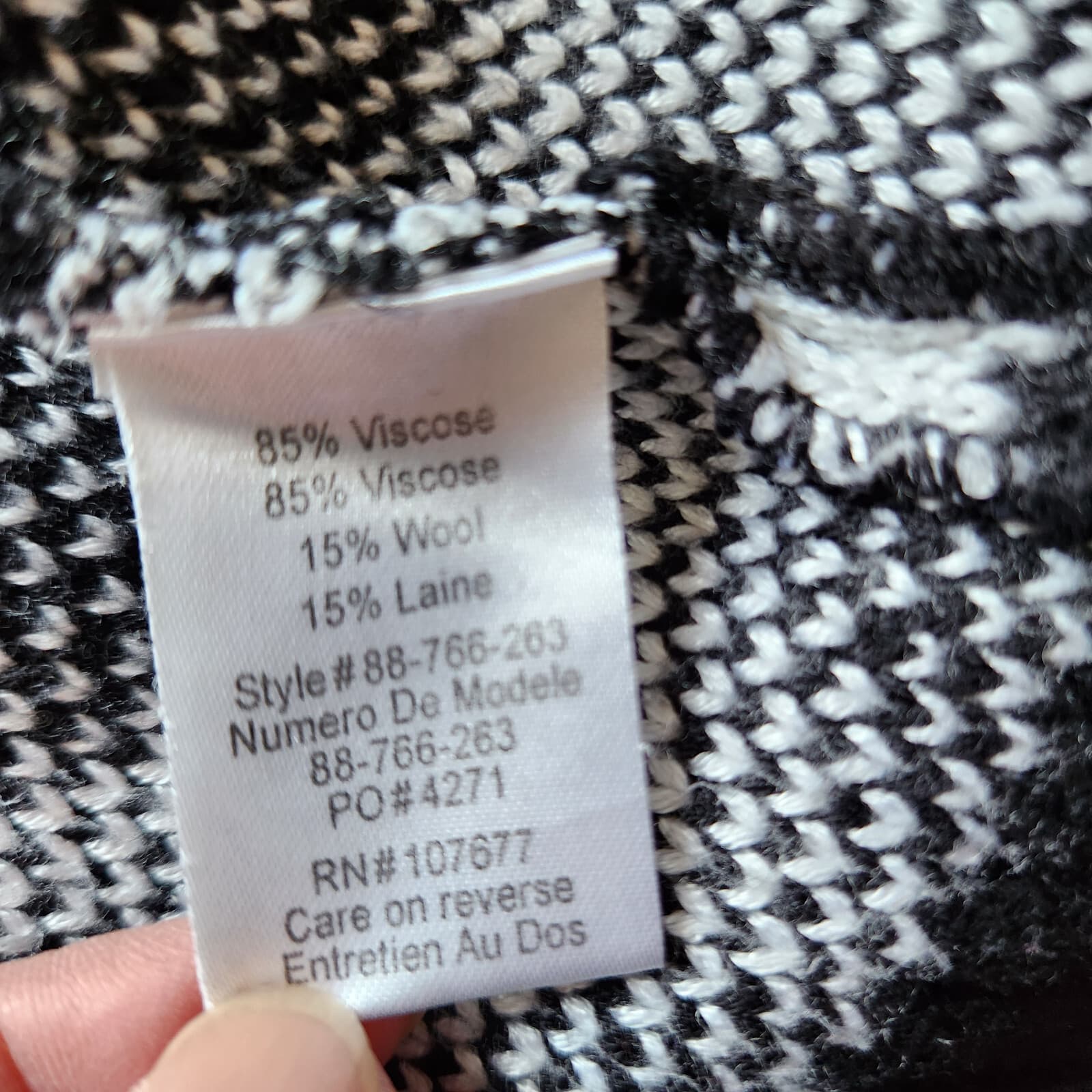 Alice+Olivia Chevron Tie Waist Long Sleeveless Cardigan Snap Wool Blend Bust 38" - Thumbnail 8