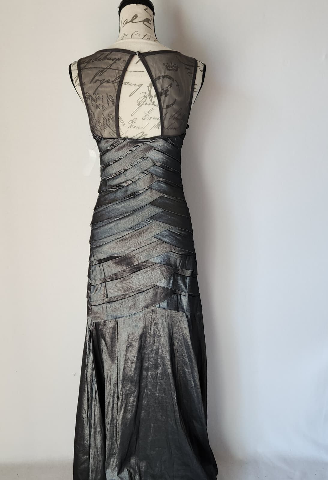 NWT Emma Street 2Pc Bead Embellished Wedding Evening Maxi Dress Gray Sz.6 $230 - Thumbnail 7