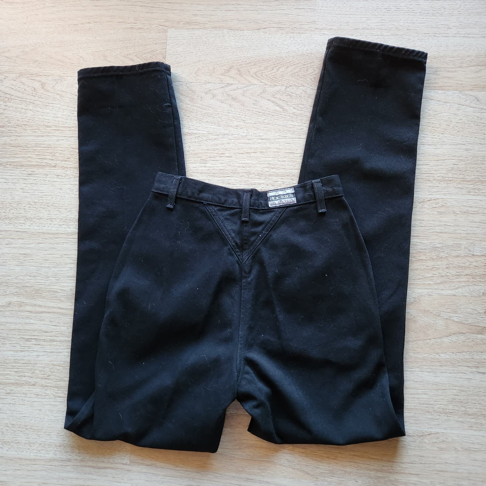 EUC Vintage Rockies Y-York High Waist Jean Bareback Black Women 9/10 19 Inseam L - Thumbnail 4