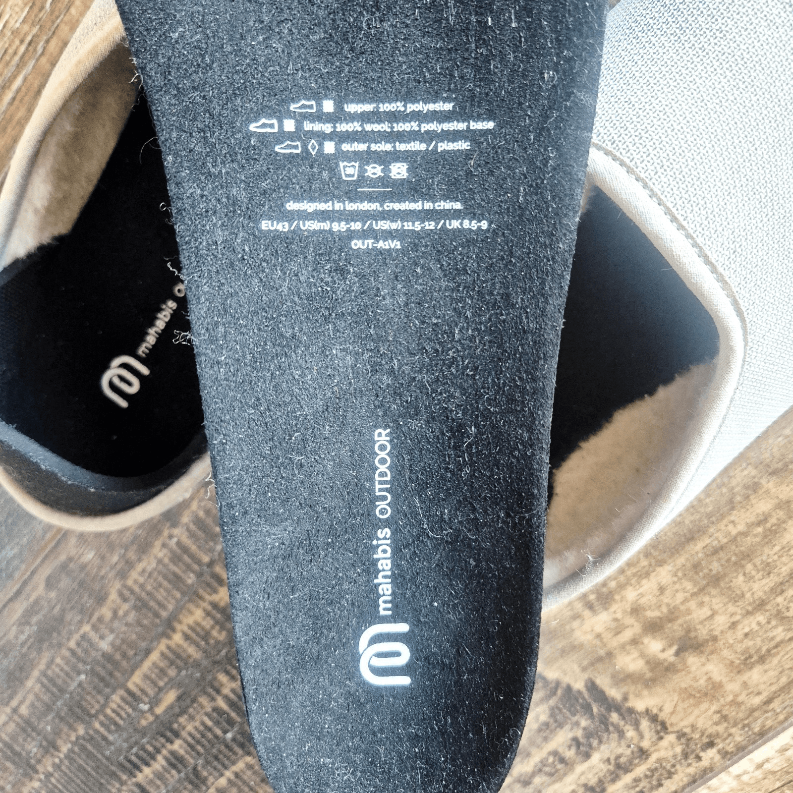 Mahabis Outdoor Slipper Wool Lining Comfort Water-Resistant Grey Unisex EU43 - Thumbnail 13
