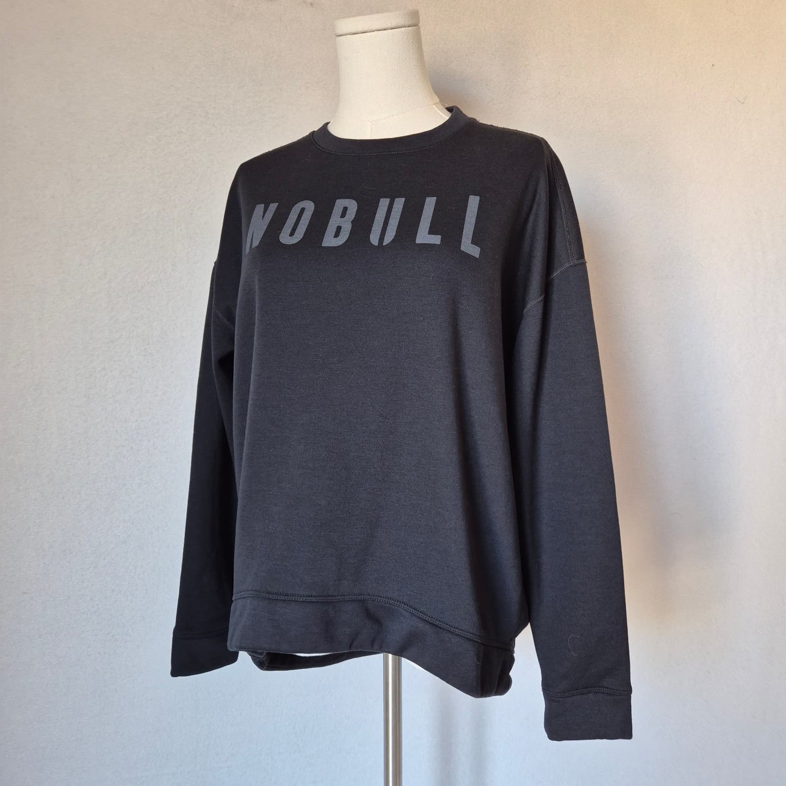 Nobull Legacy Spell-Out Women's L Crew Neck Sweatshirt Warm Fleece Lined Black - Thumbnail 2