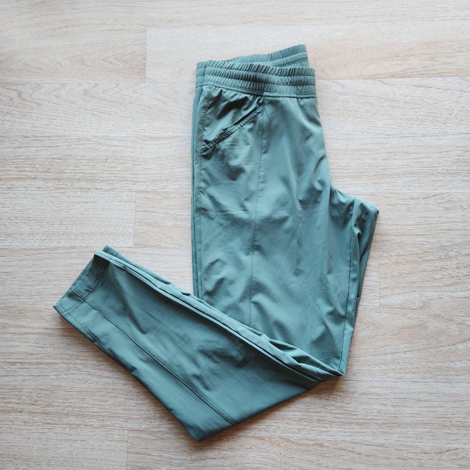 The North Face Slim Leg Active Pants Elastic Waist Stretch Pocket Green Women 10 - Thumbnail 3