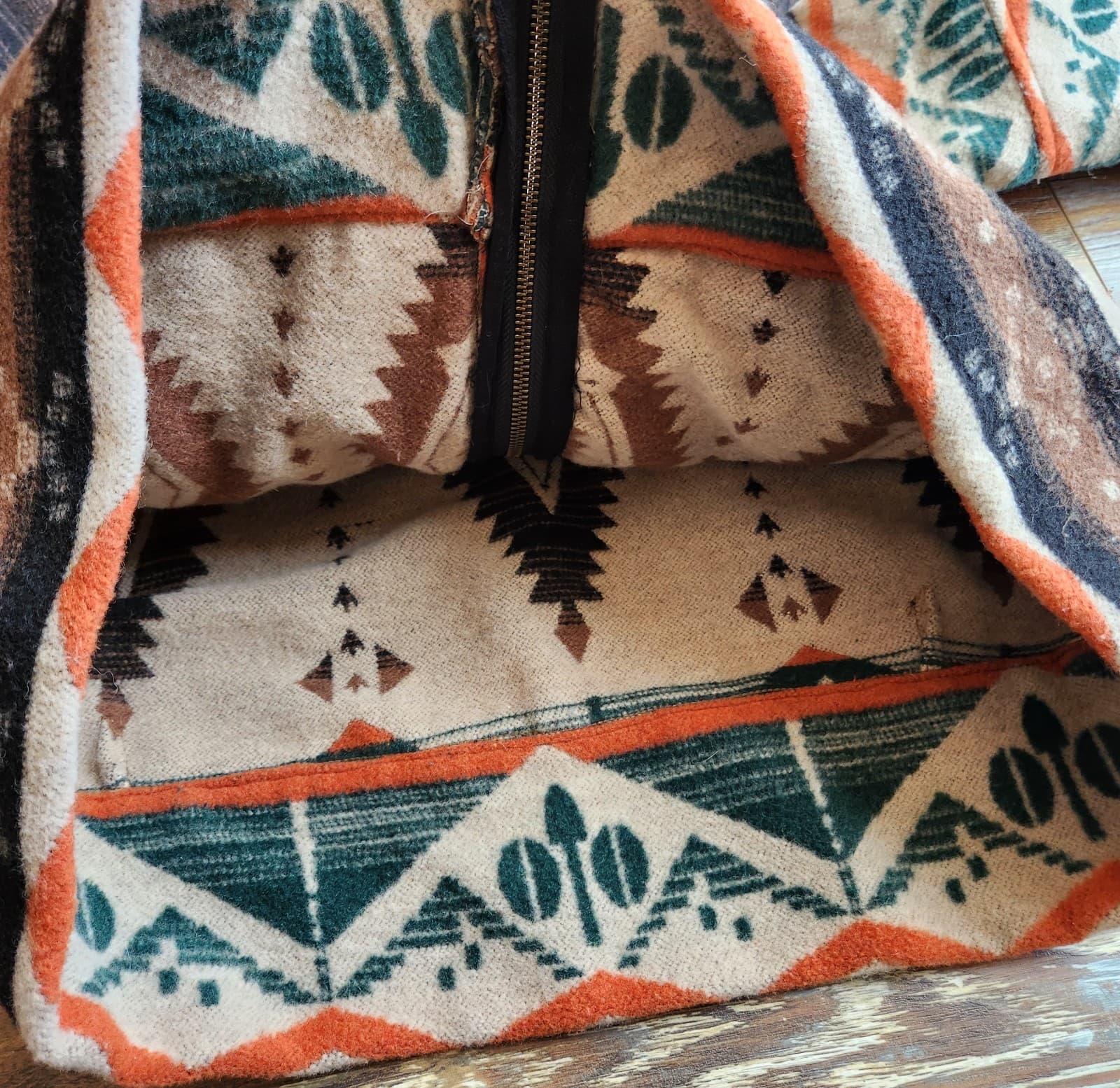 Dylan by True Grit Wool Blend Fleece Blanket Aztec Western Hood Jacket Womens XL - Thumbnail 6