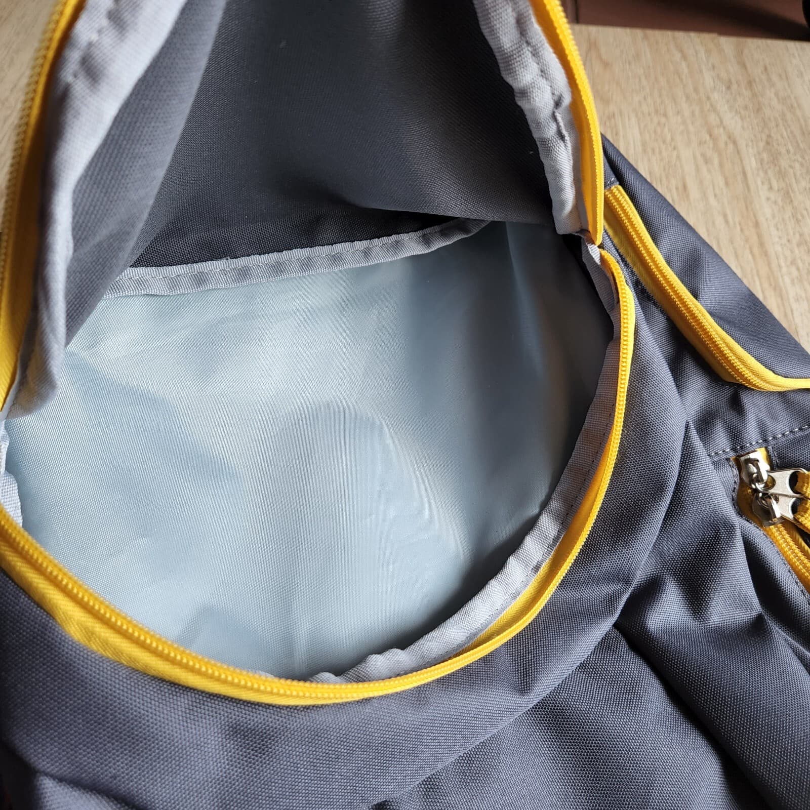 Keds Backpack Zipper Pocket Nylon Grey Yellow Unisex 13"x18"x6" - Thumbnail 8