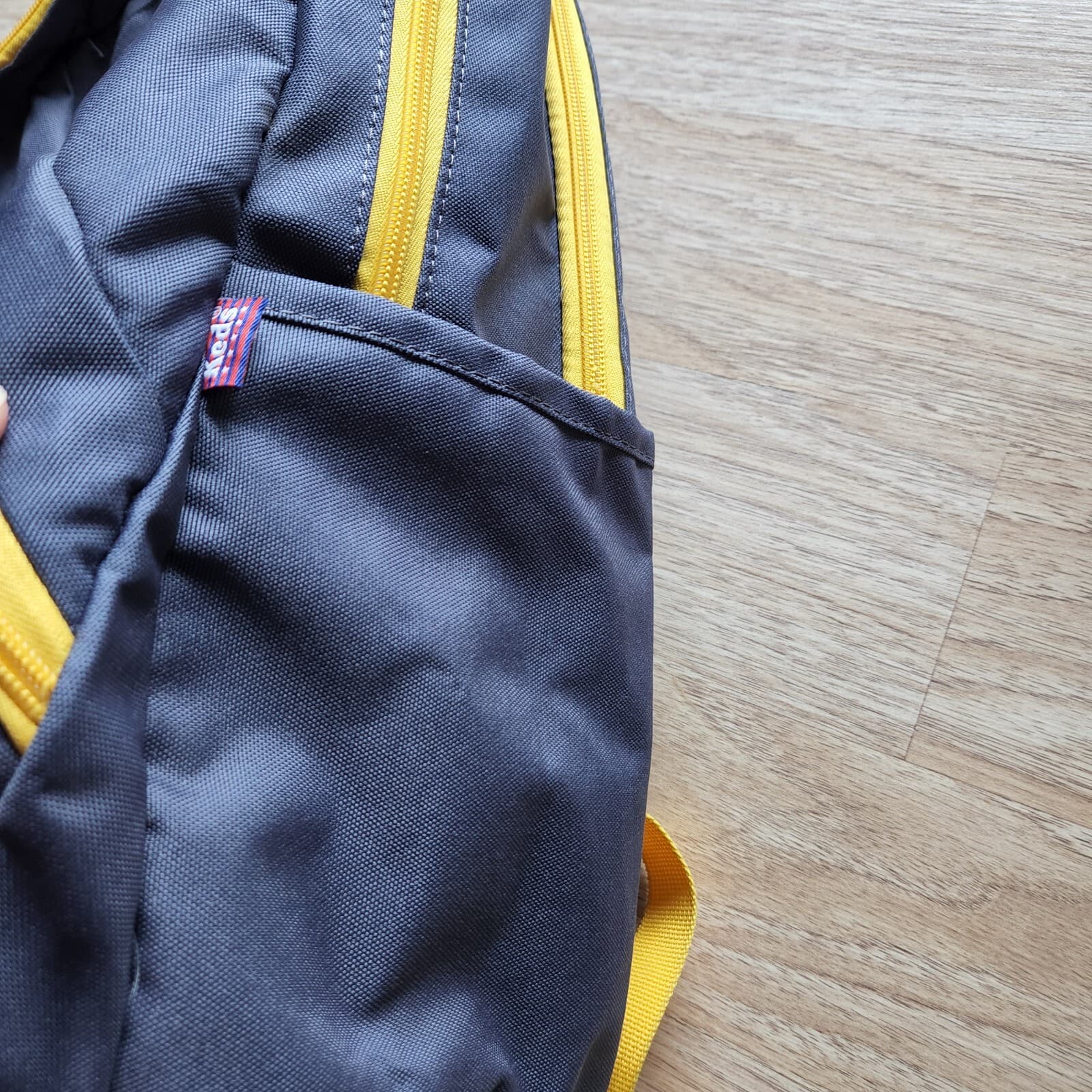 Keds Backpack Zipper Pocket Nylon Grey Yellow Unisex 13"x18"x6" - Thumbnail 7