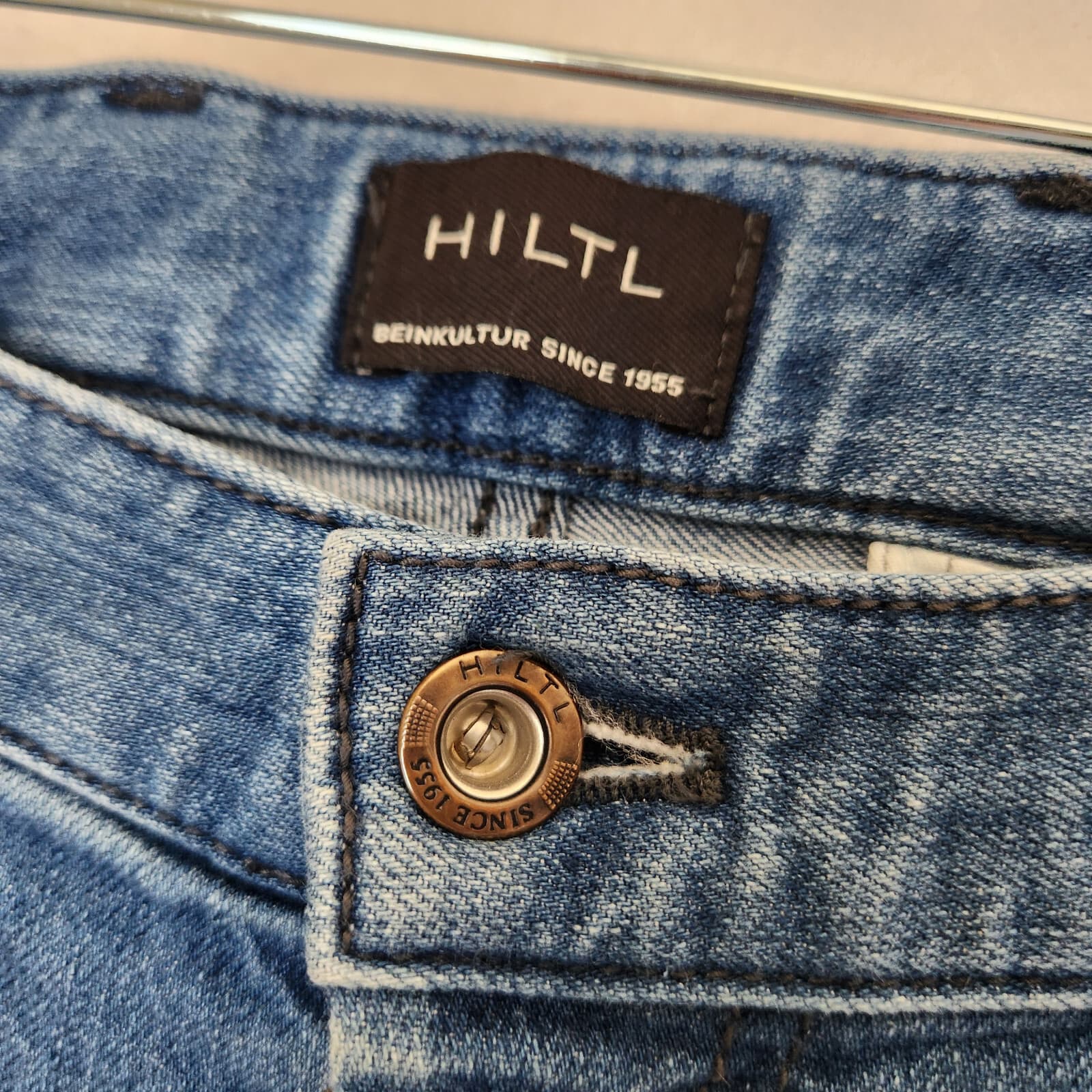 HILTL Dude Straight Slim Fit Jeans Stretch 5 Pocket Meduim Wash Blue Men's 35/34 - Thumbnail 10