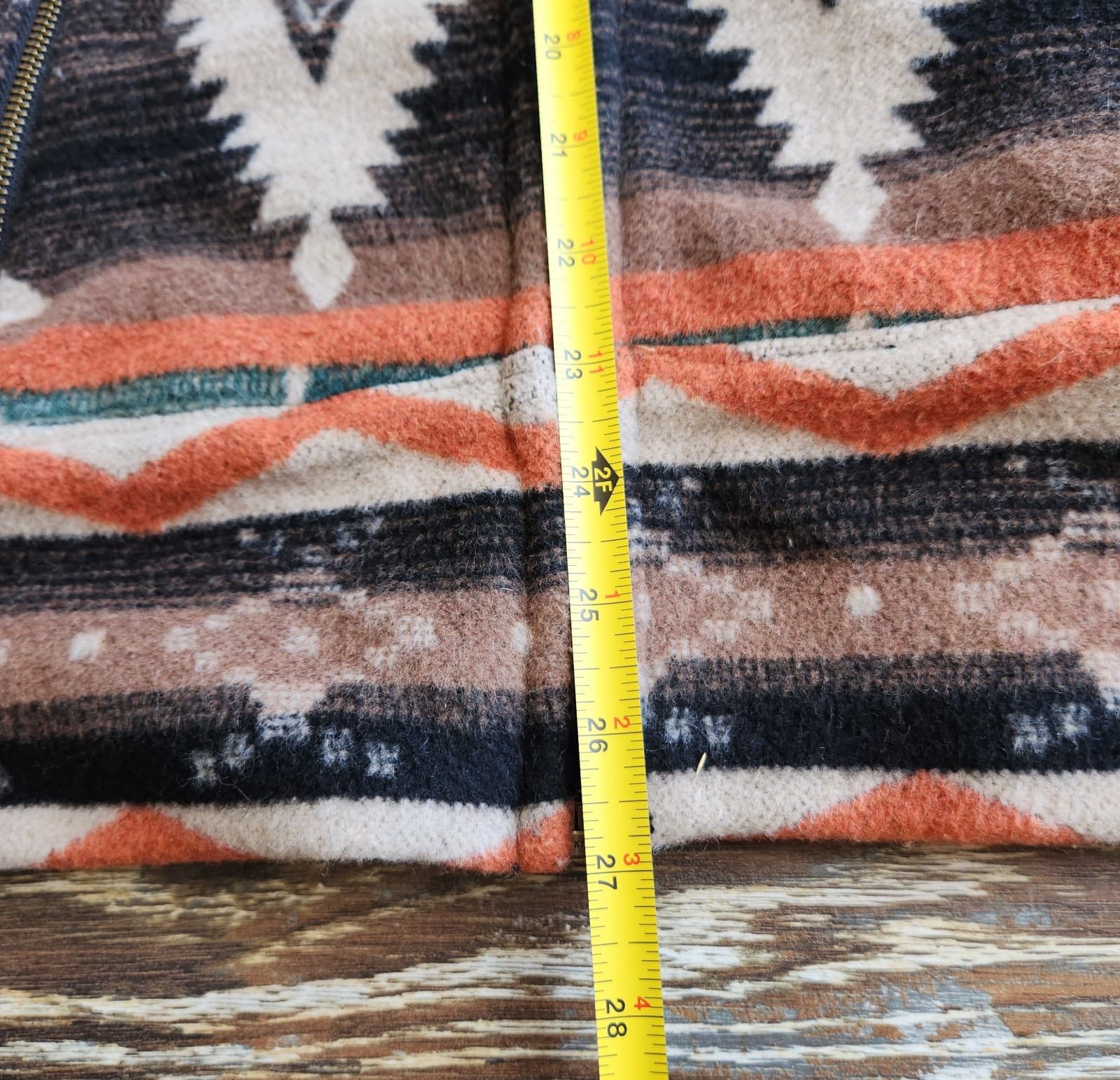 Dylan by True Grit Wool Blend Fleece Blanket Aztec Western Hood Jacket Womens XL - Thumbnail 11