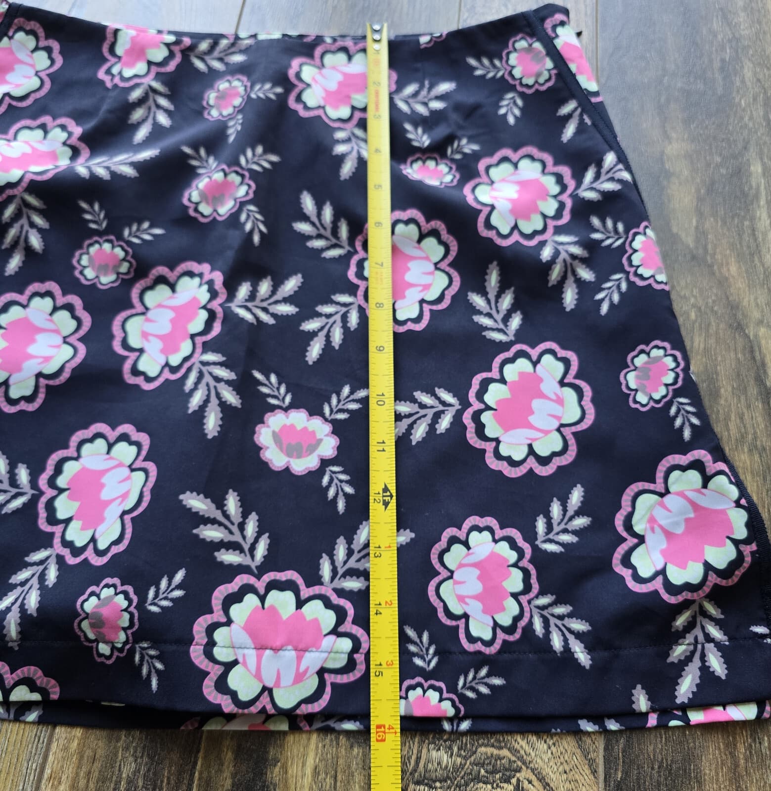 Golftini Go Fish Performance Golf Skort Skirt Zip Pocket Floral Blue Pink Sz.2 - Thumbnail 9