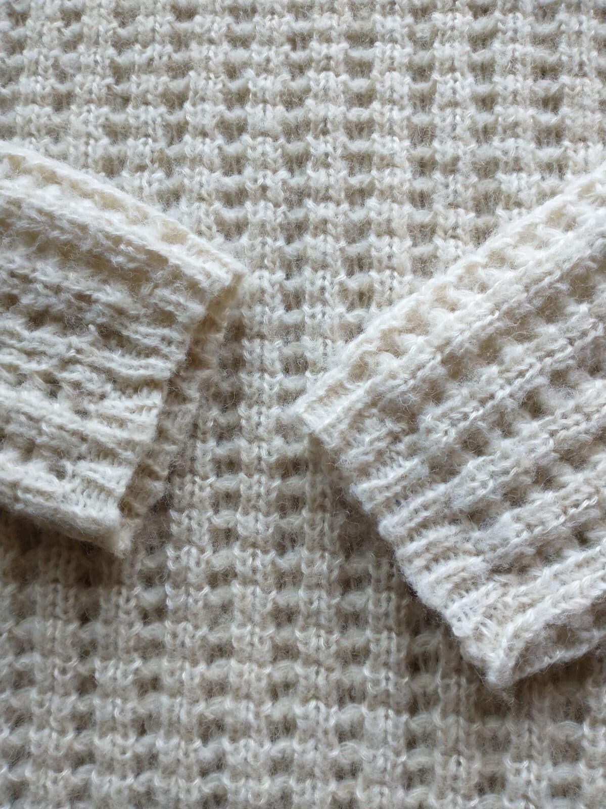 Field Flower Anthropologie Wool Blend Cable Knit Sweater Crewneck Cream Womens S - Thumbnail 7